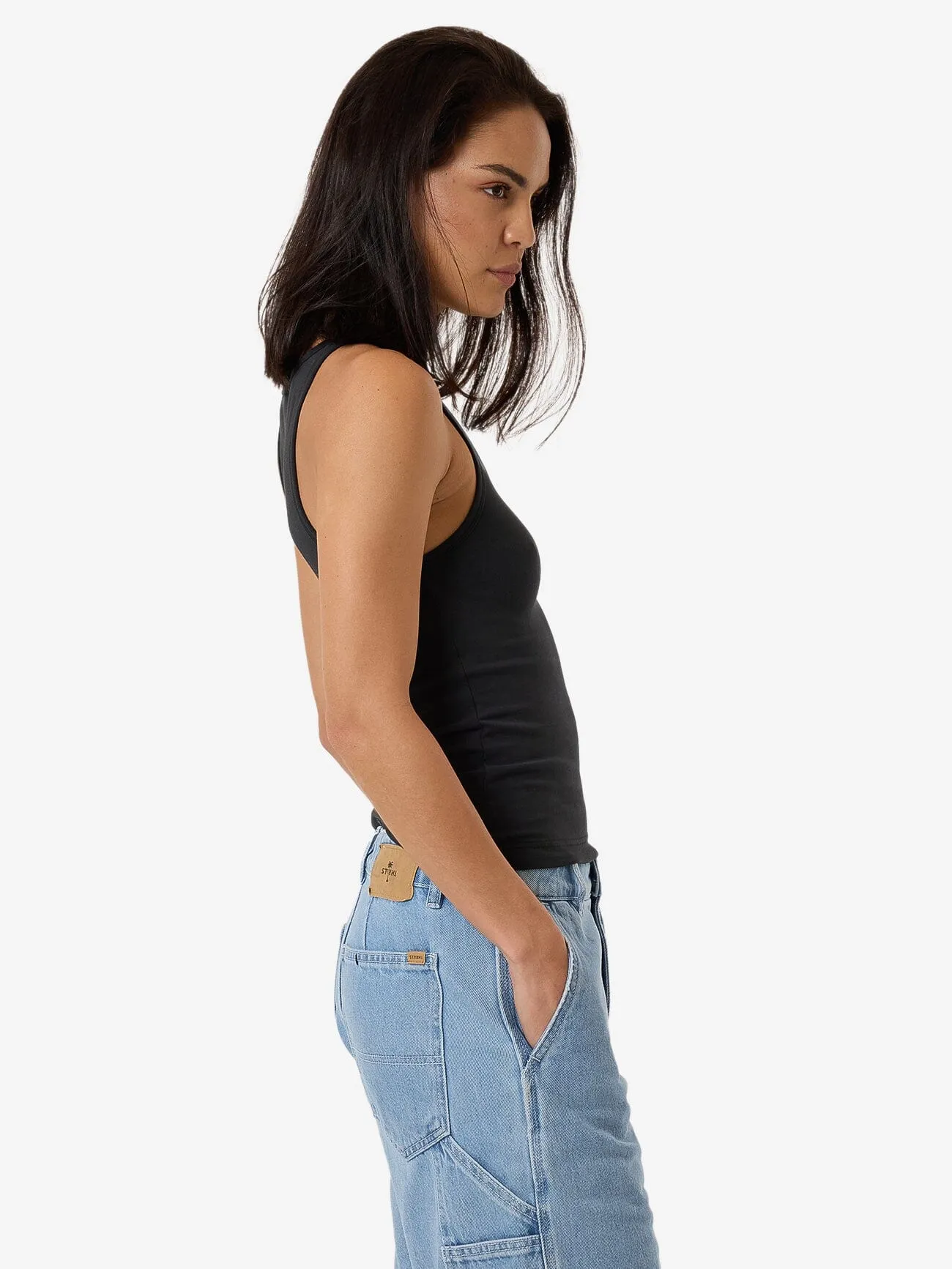 Minimal Thrills Scoop Tank - Faded Black