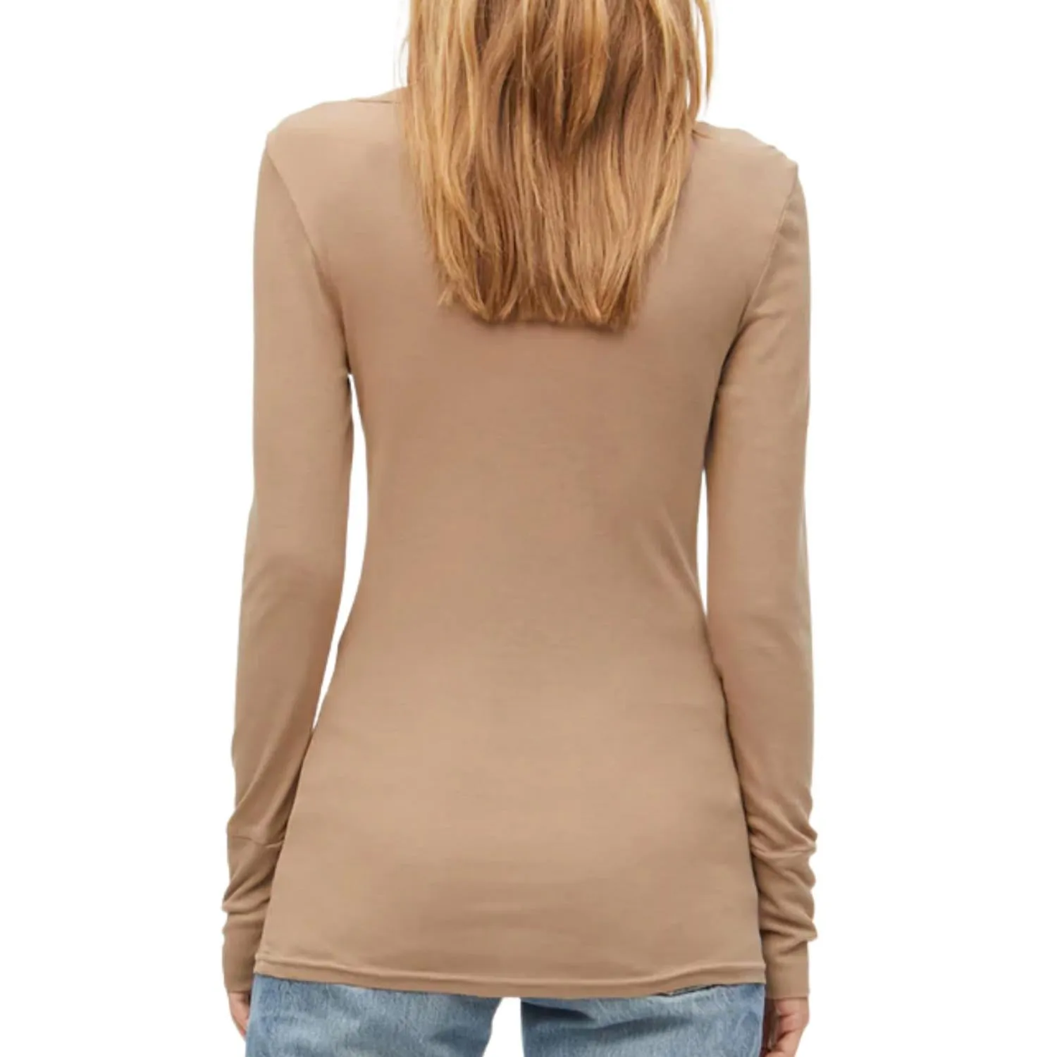 Molly V-Neck Tee In Safari