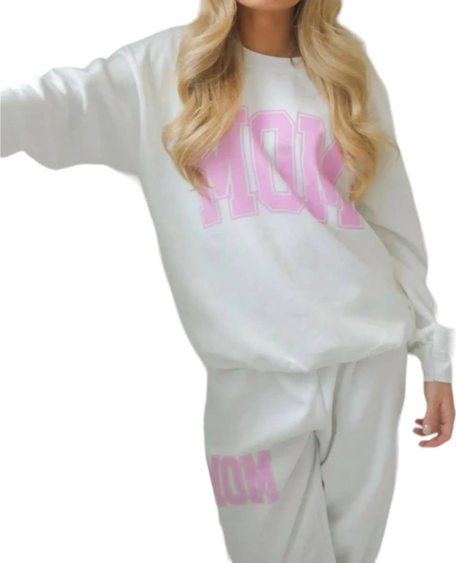 Mom Block Sweatshirt In White