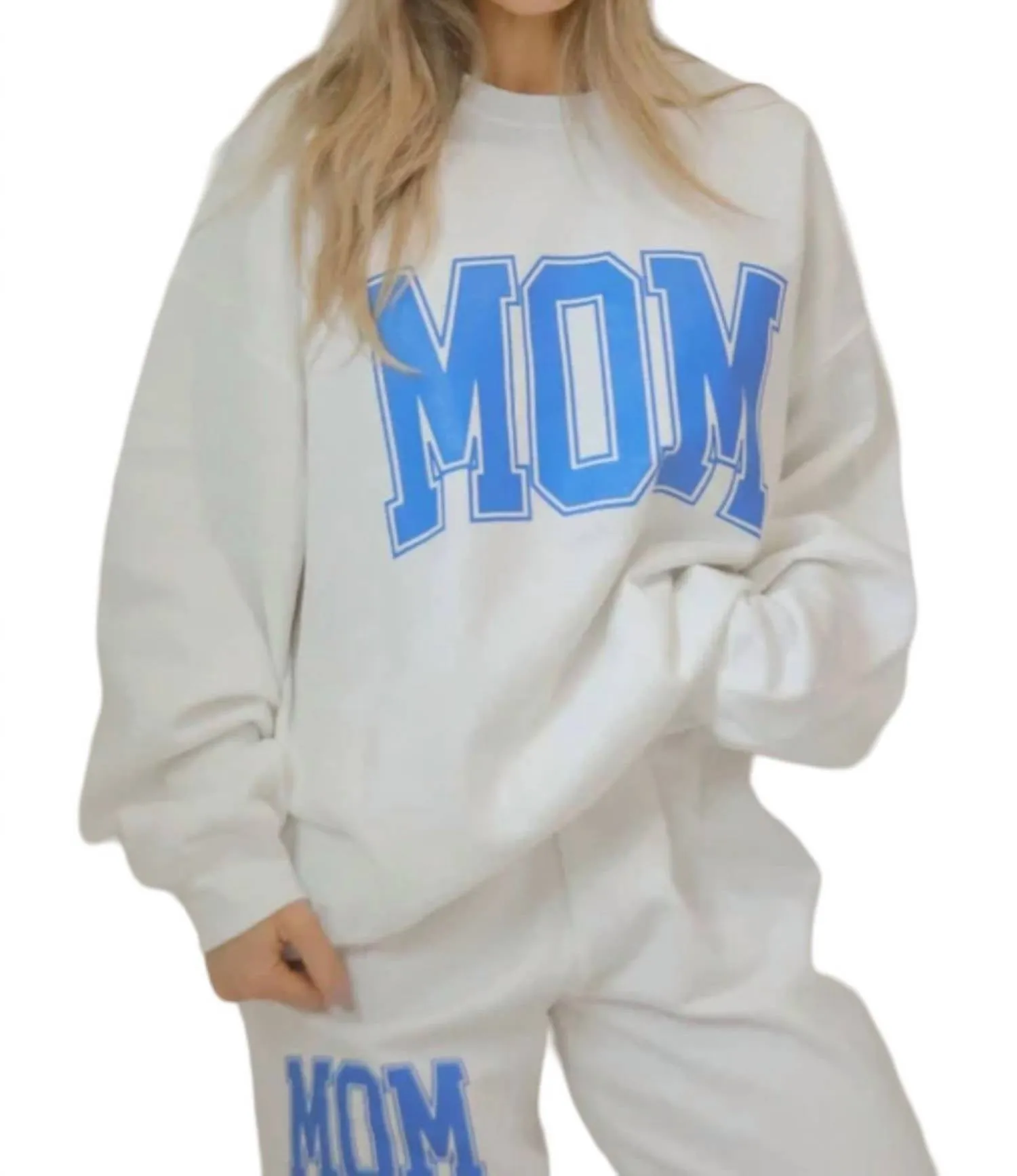 Mom Block Sweatshirt In White