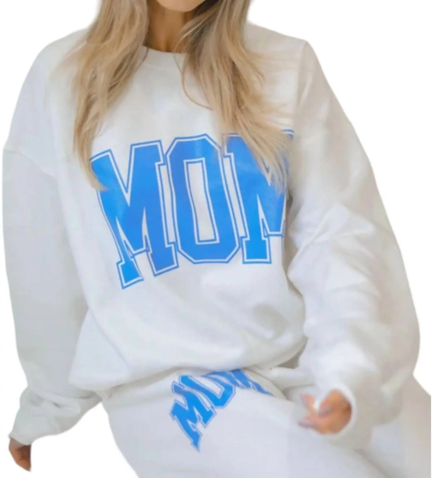 Mom Block Sweatshirt In White