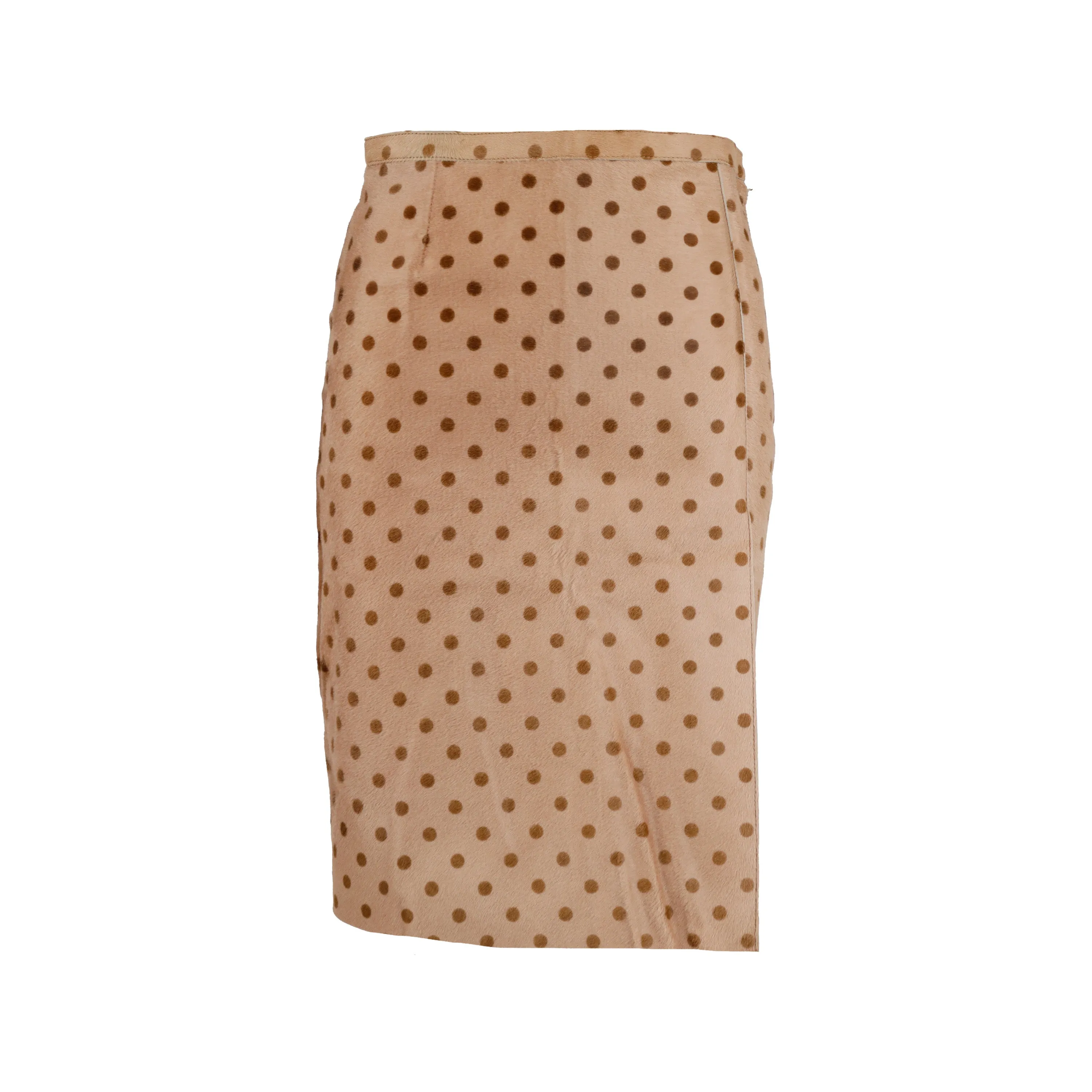 Moschino Cheap and Chic Polka Printed Calfskin Skirt - '10s