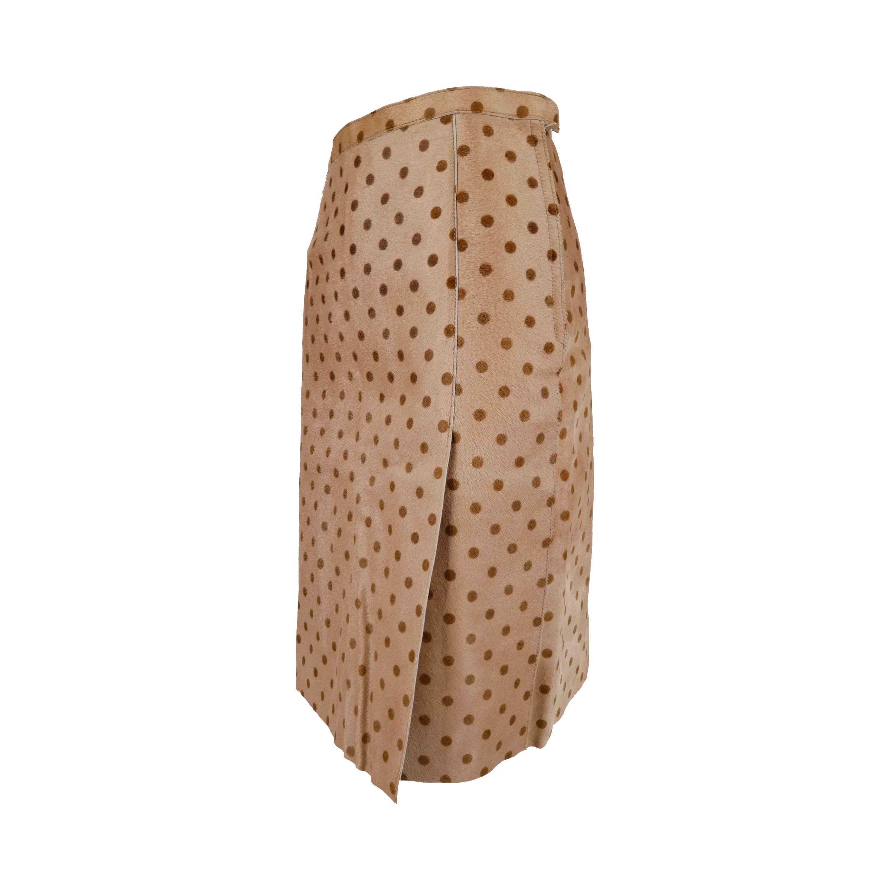 Moschino Cheap and Chic Polka Printed Calfskin Skirt - '10s