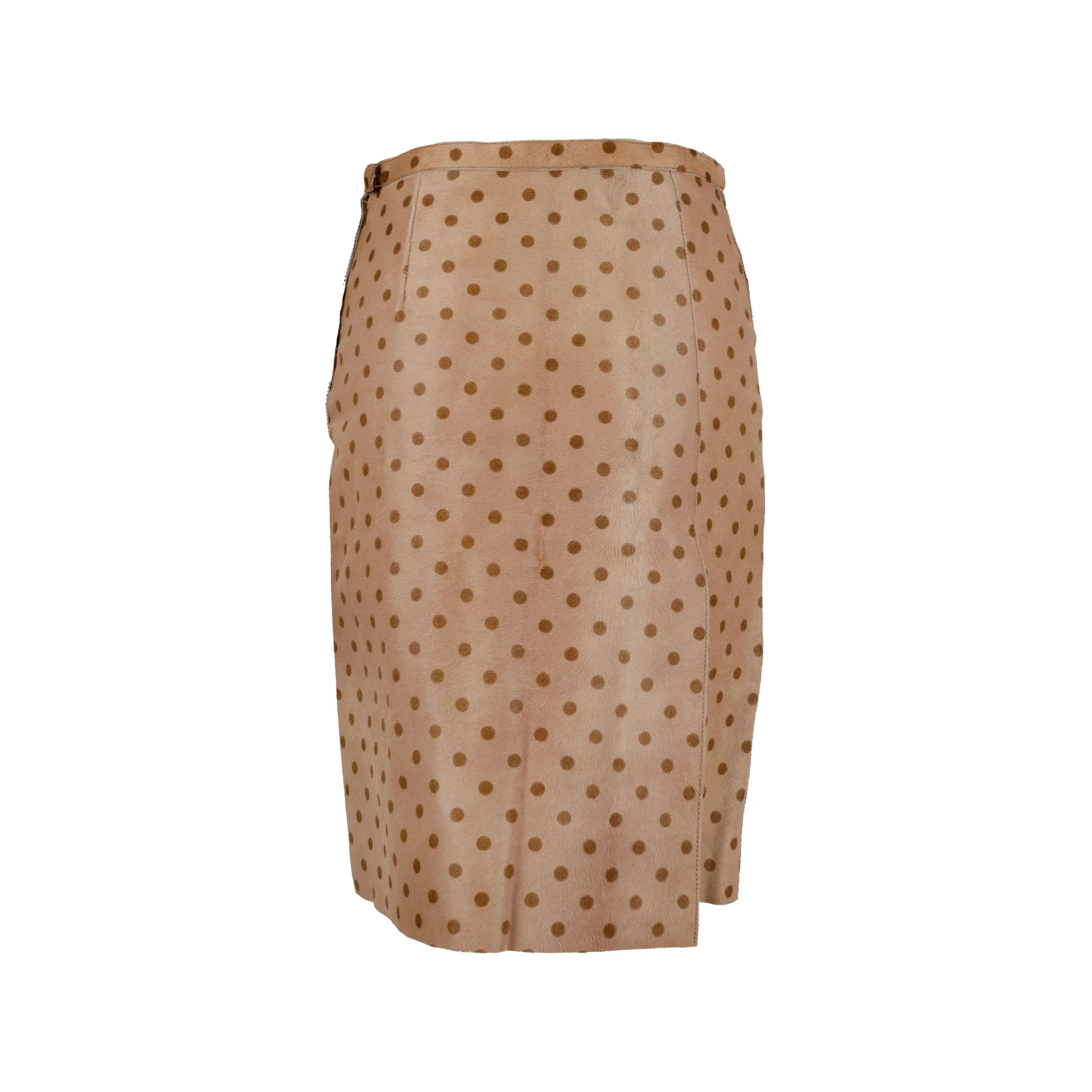 Moschino Cheap and Chic Polka Printed Calfskin Skirt - '10s