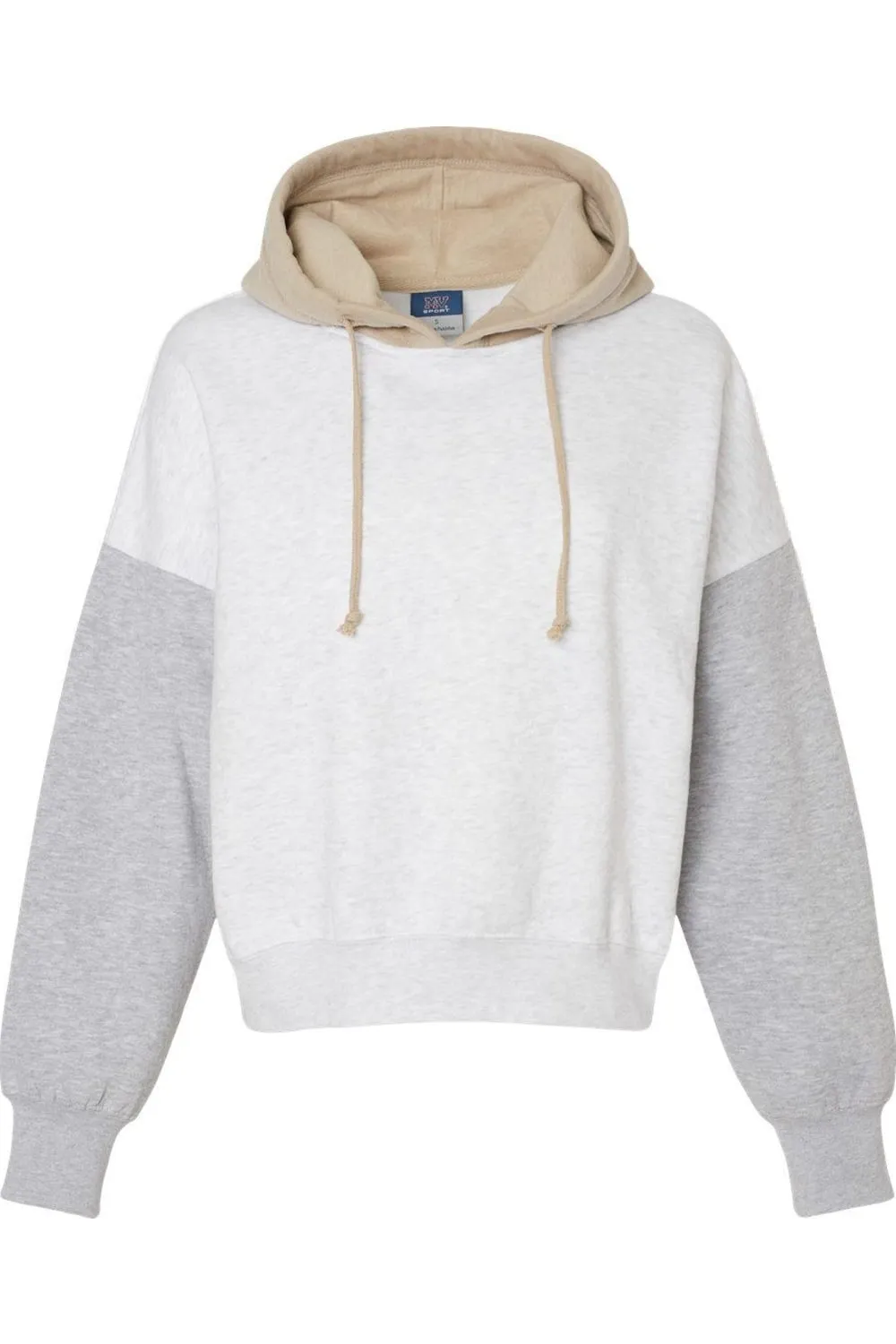 MV Sport Women´s Sueded Fleece Colorblocked Crop Hooded Sweatshirt