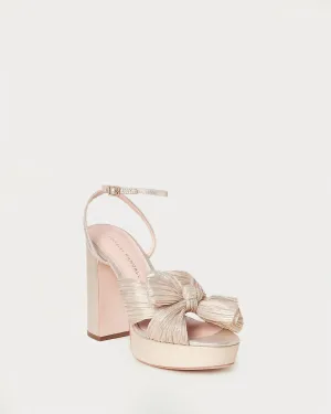 Natalia Platform Bow Heel In Platinum