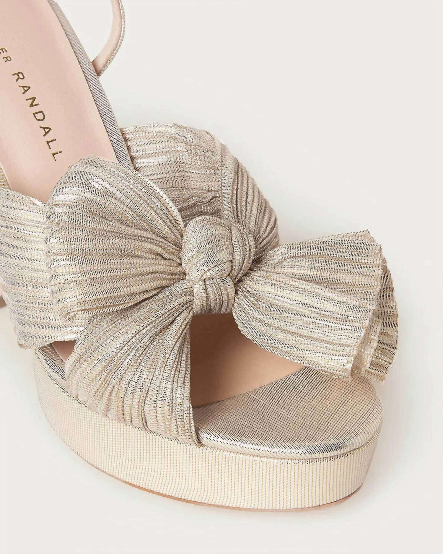 Natalia Platform Bow Heel In Platinum