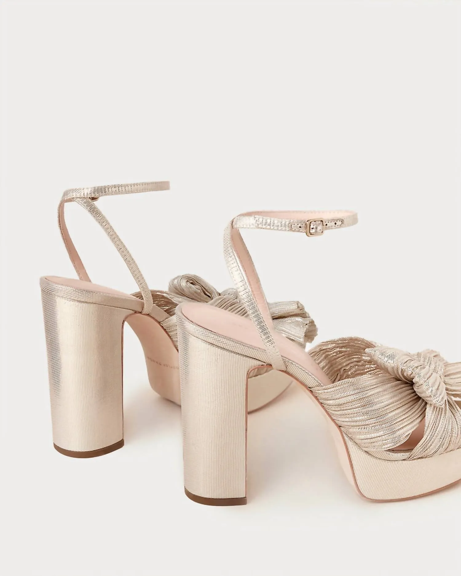Natalia Platform Bow Heel In Platinum