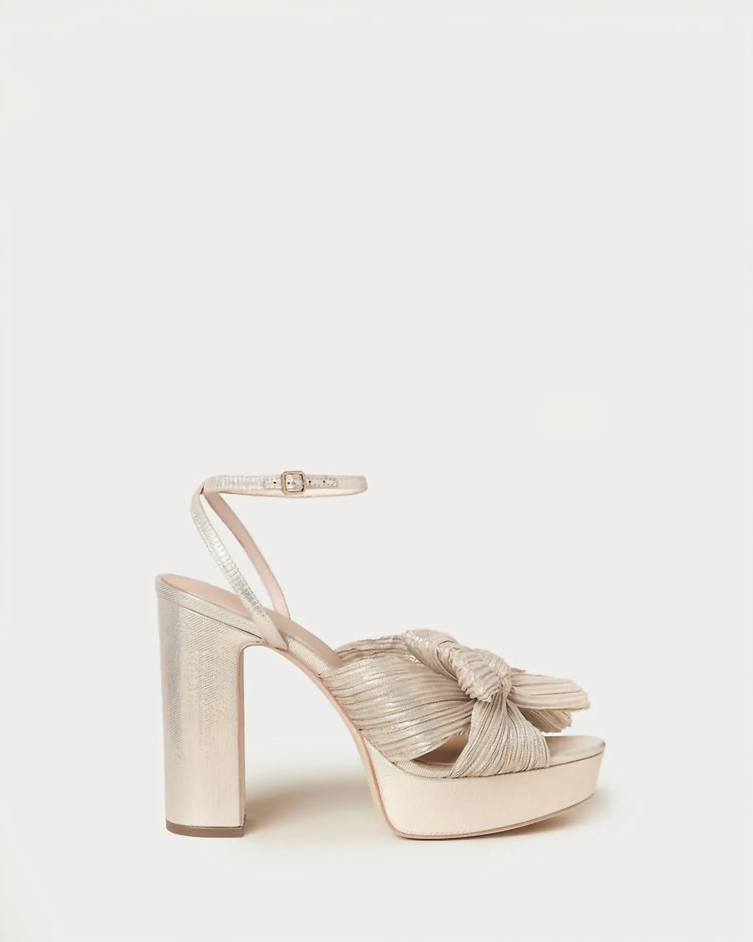 Natalia Platform Bow Heel In Platinum