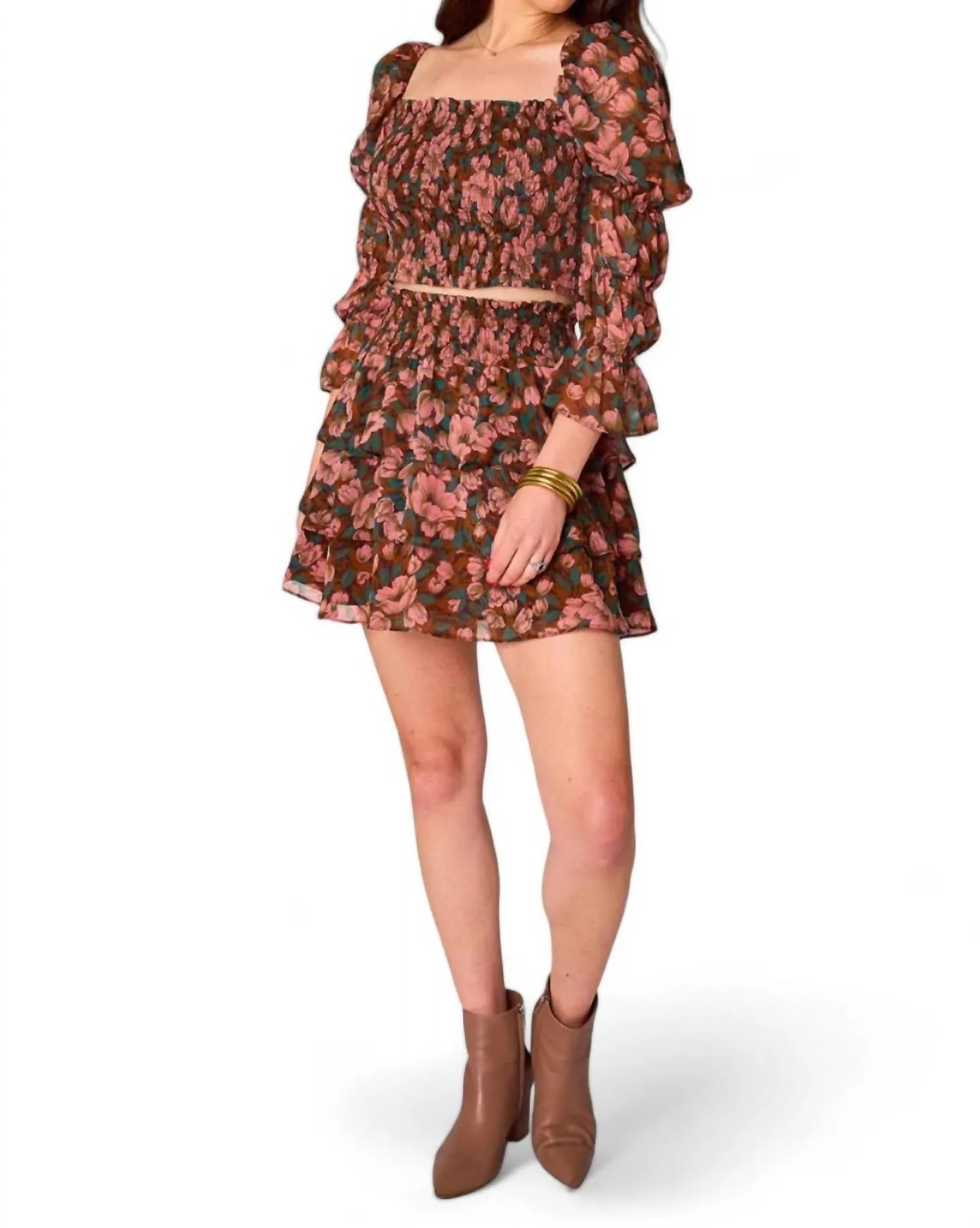 Nelly Smocked Two-Piece Set In Lost Lovers