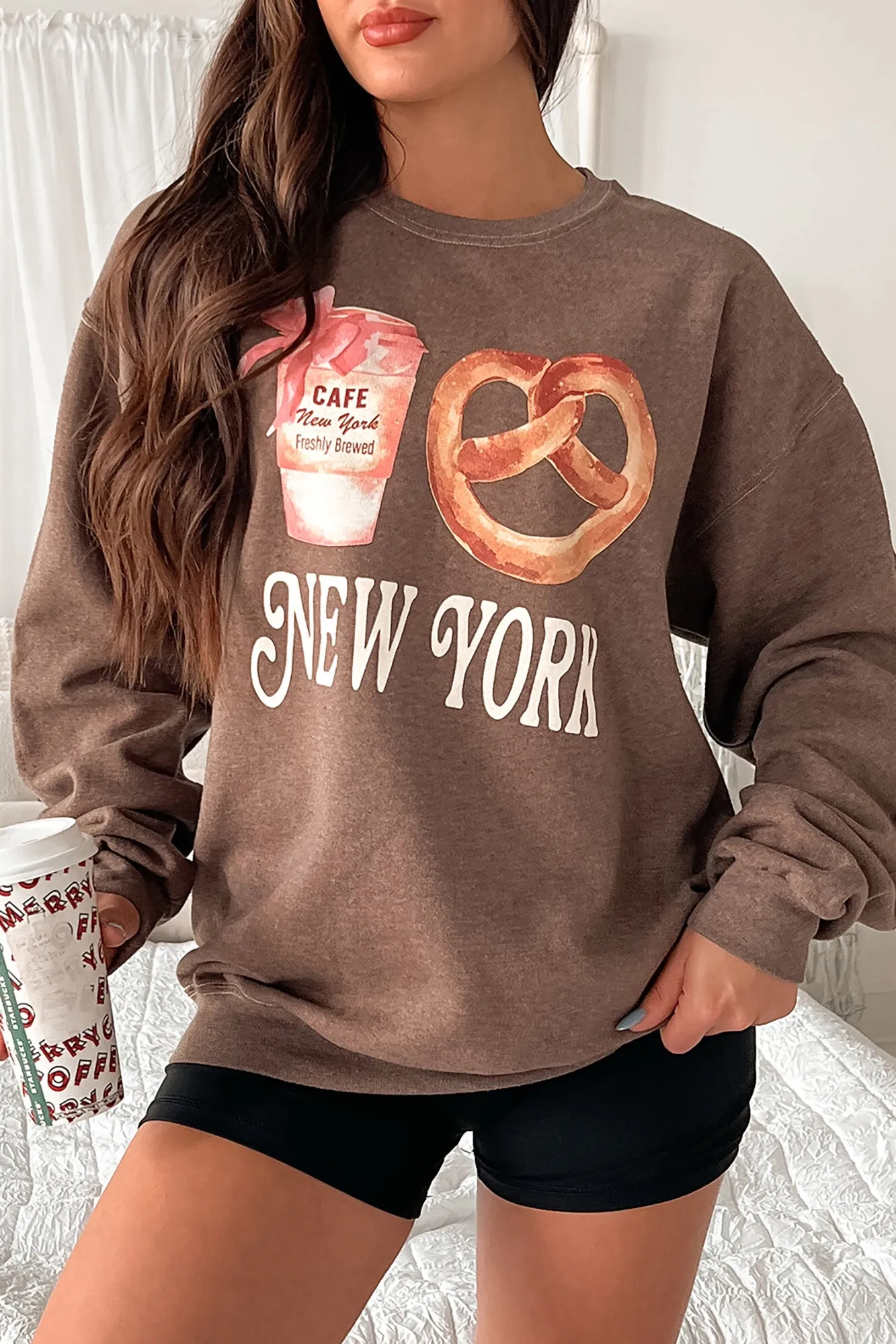 New York Necessities Graphic Sweatshirt (Coffee)