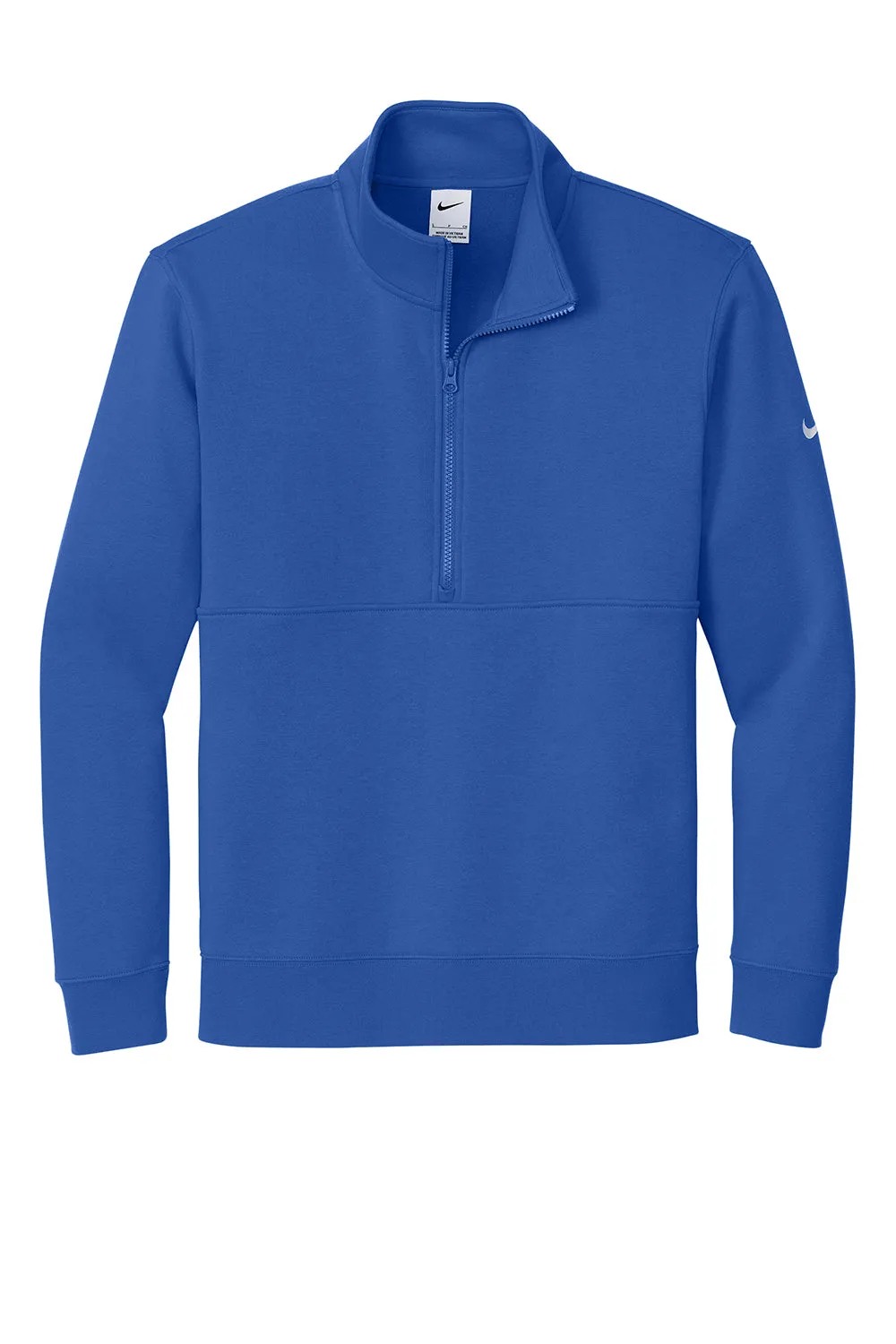 Nike Mens Club Fleece 1/4 Zip Sweatshirt w/ Pockets - Game Royal Blue