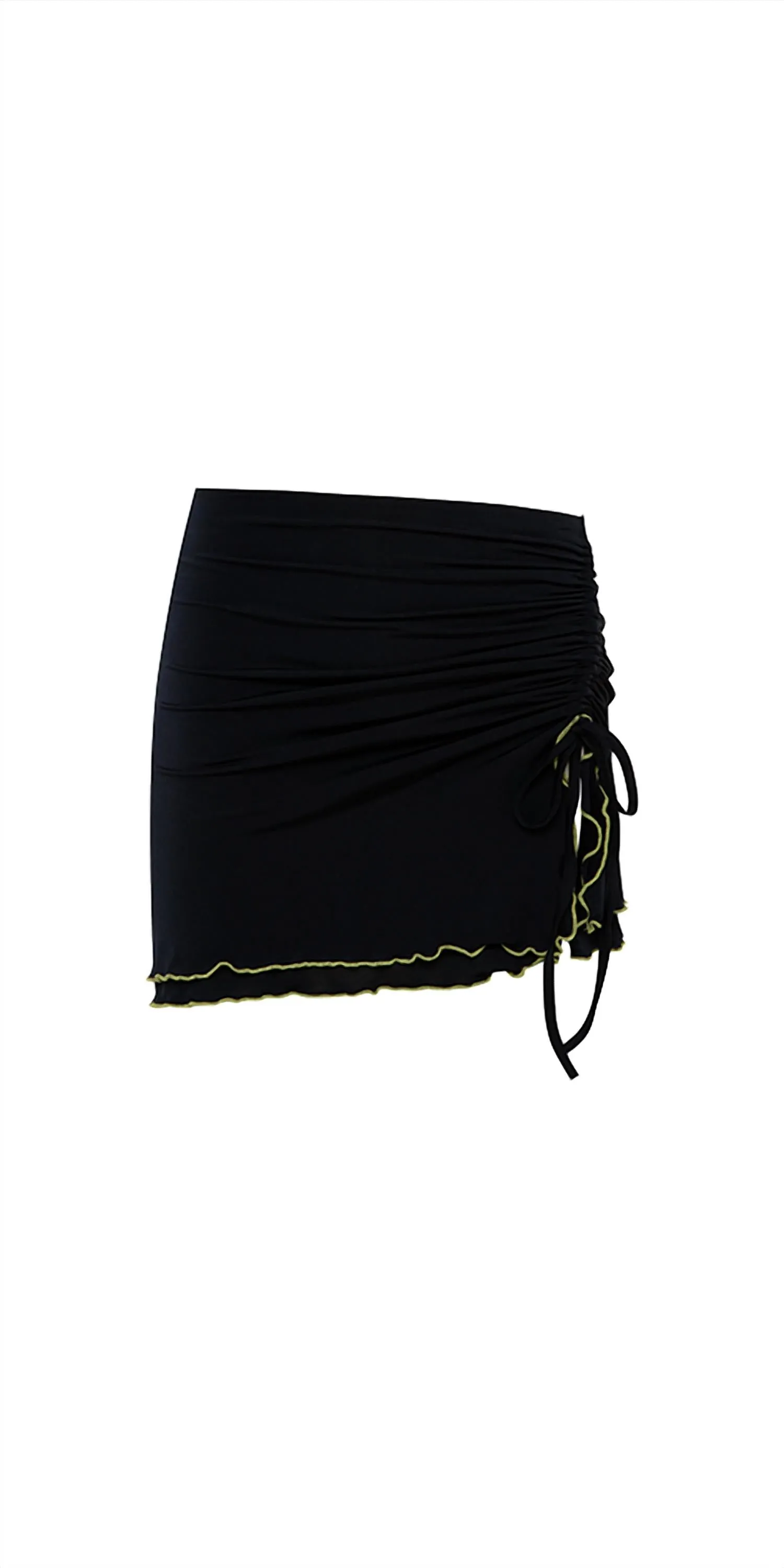 Nila Ruched Jersey Mini Skirt In Navy