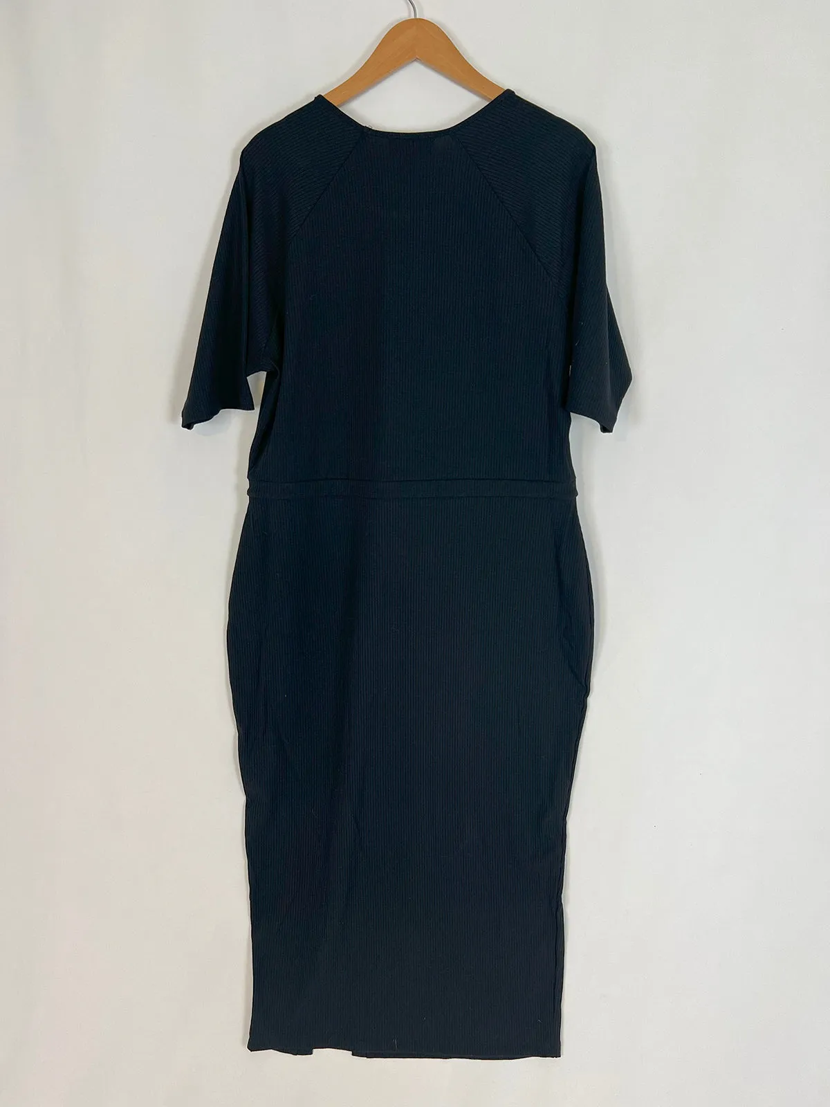 Nina Parker Size 3X (18/20) Black Ribbed Bodycon Dress