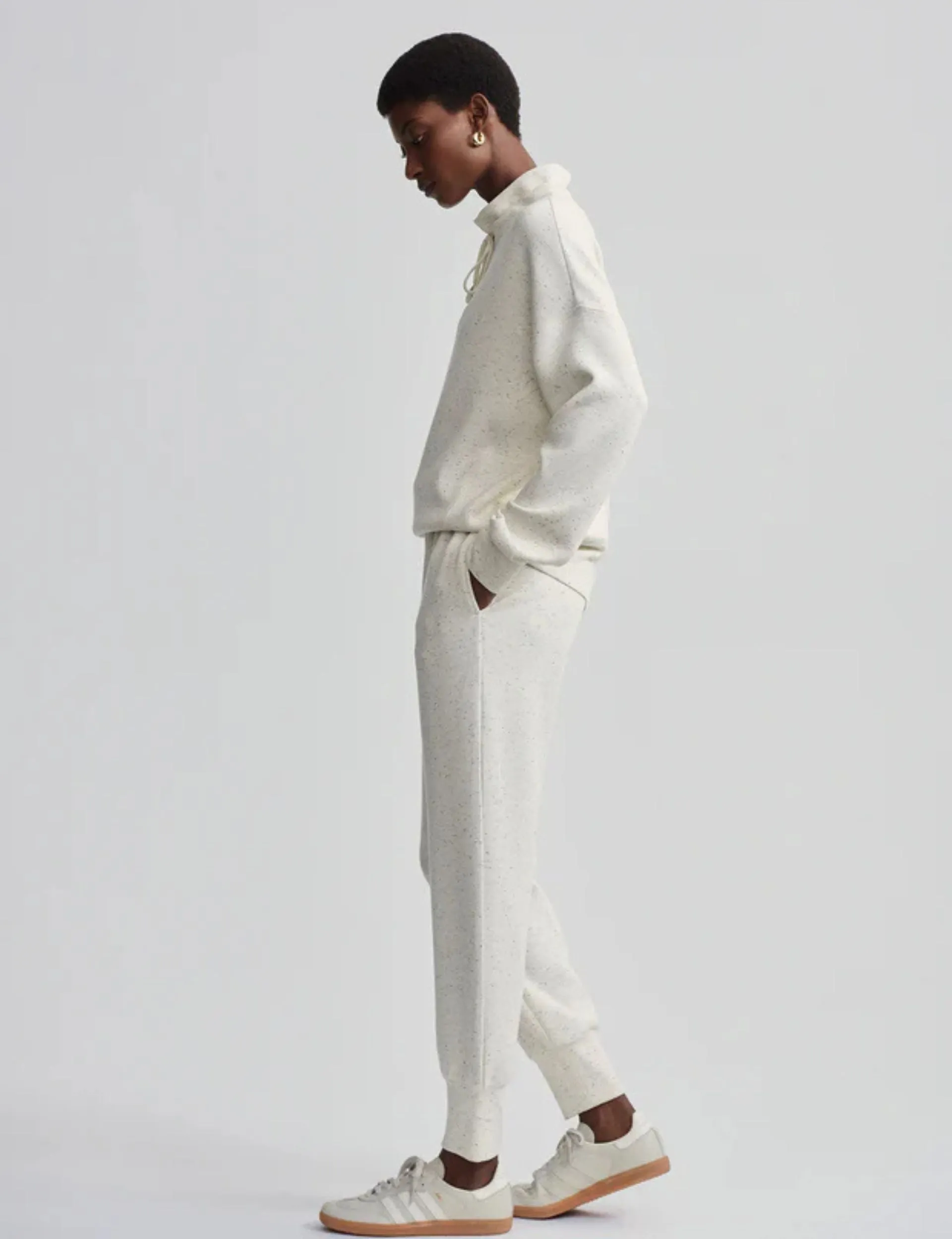Oakdale Sweat - Ivory Marl Fleck