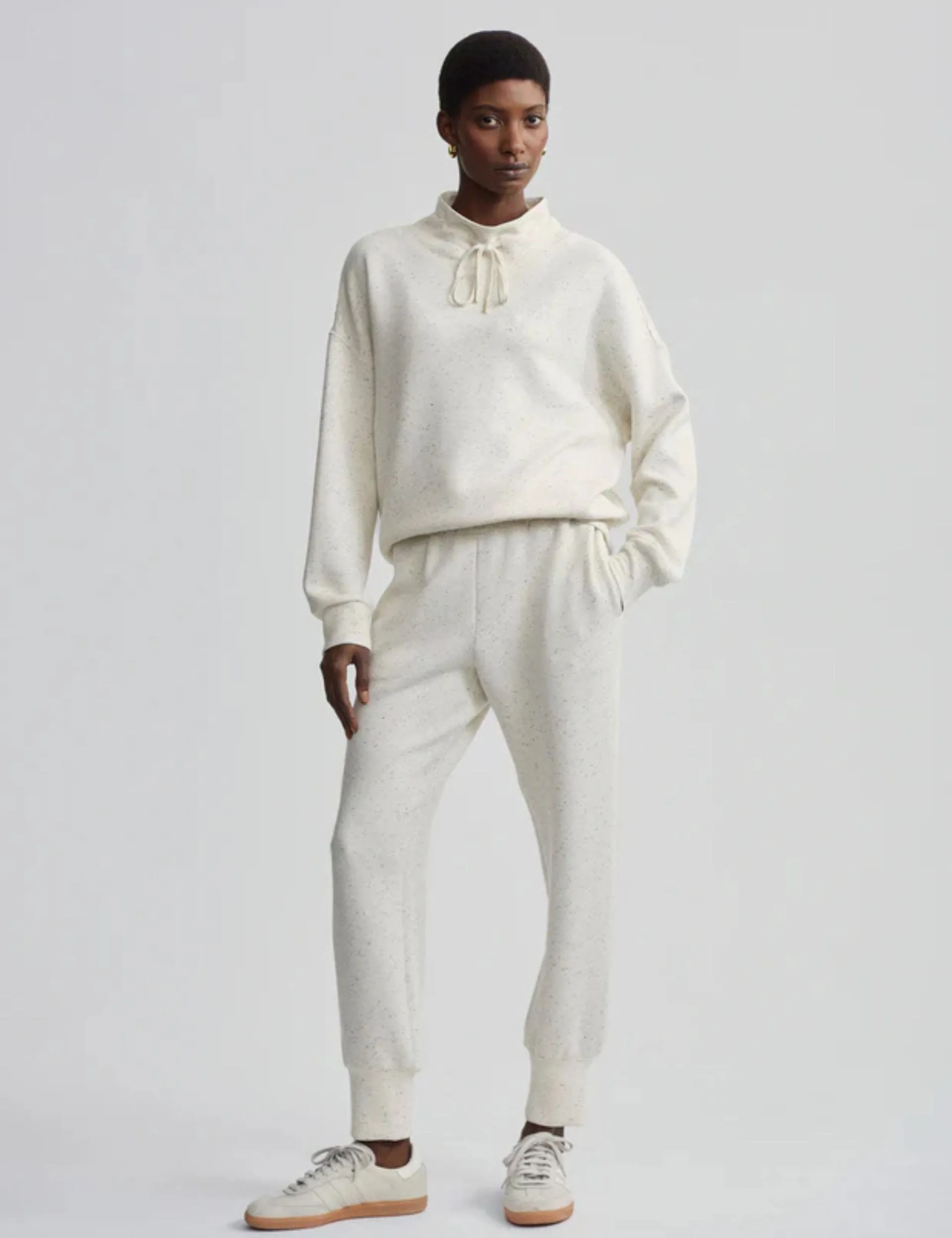 Oakdale Sweat - Ivory Marl Fleck