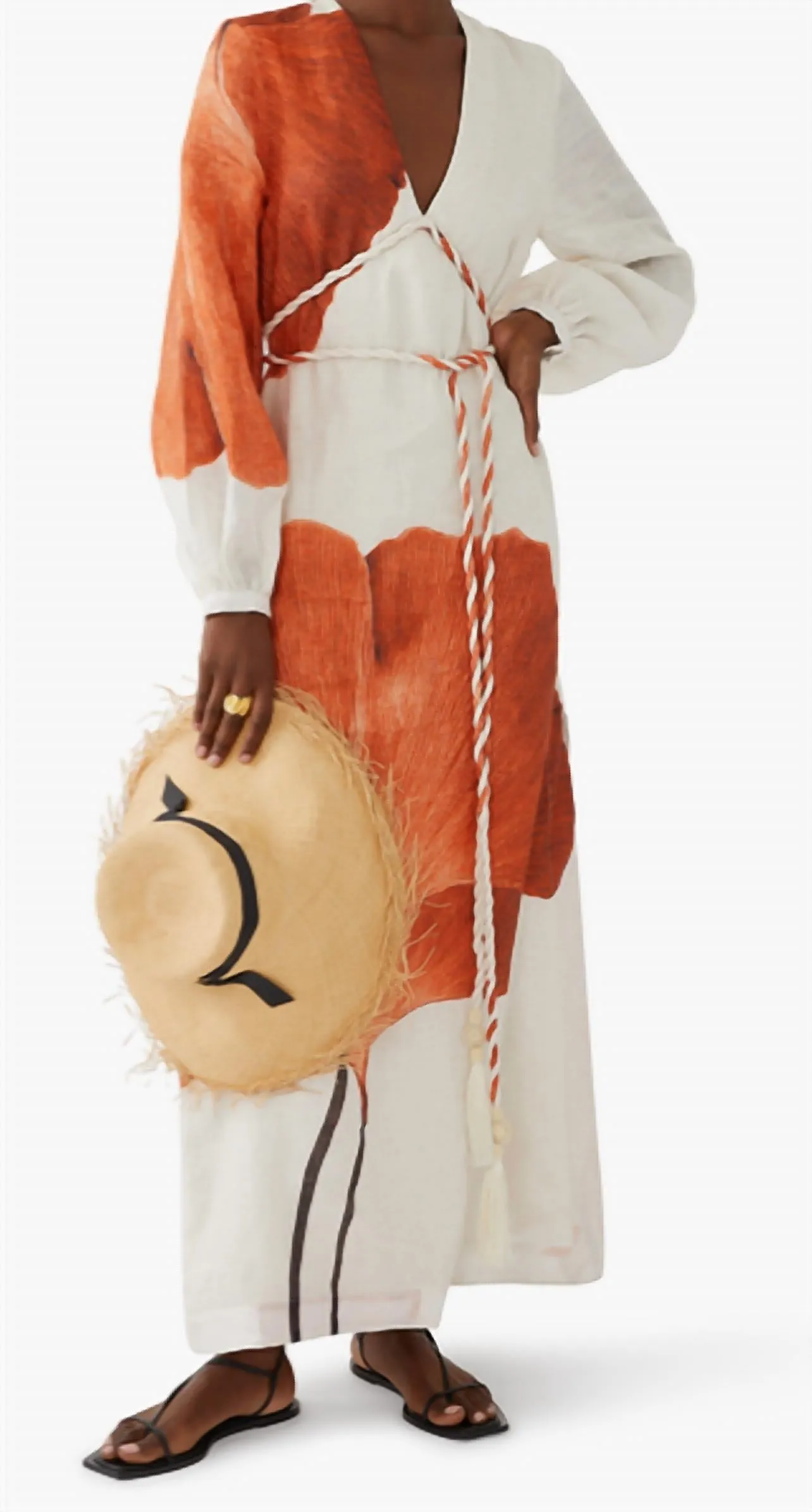 Odisea Caribe?a Dress In Orange Gingko
