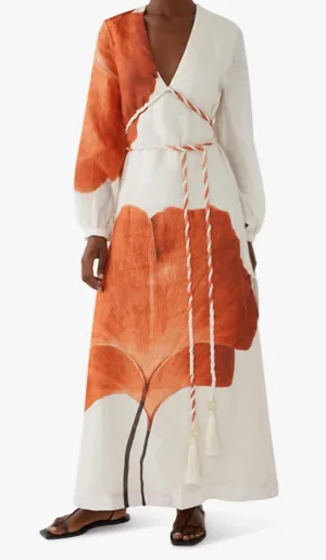 Odisea Caribe?a Dress In Orange Gingko