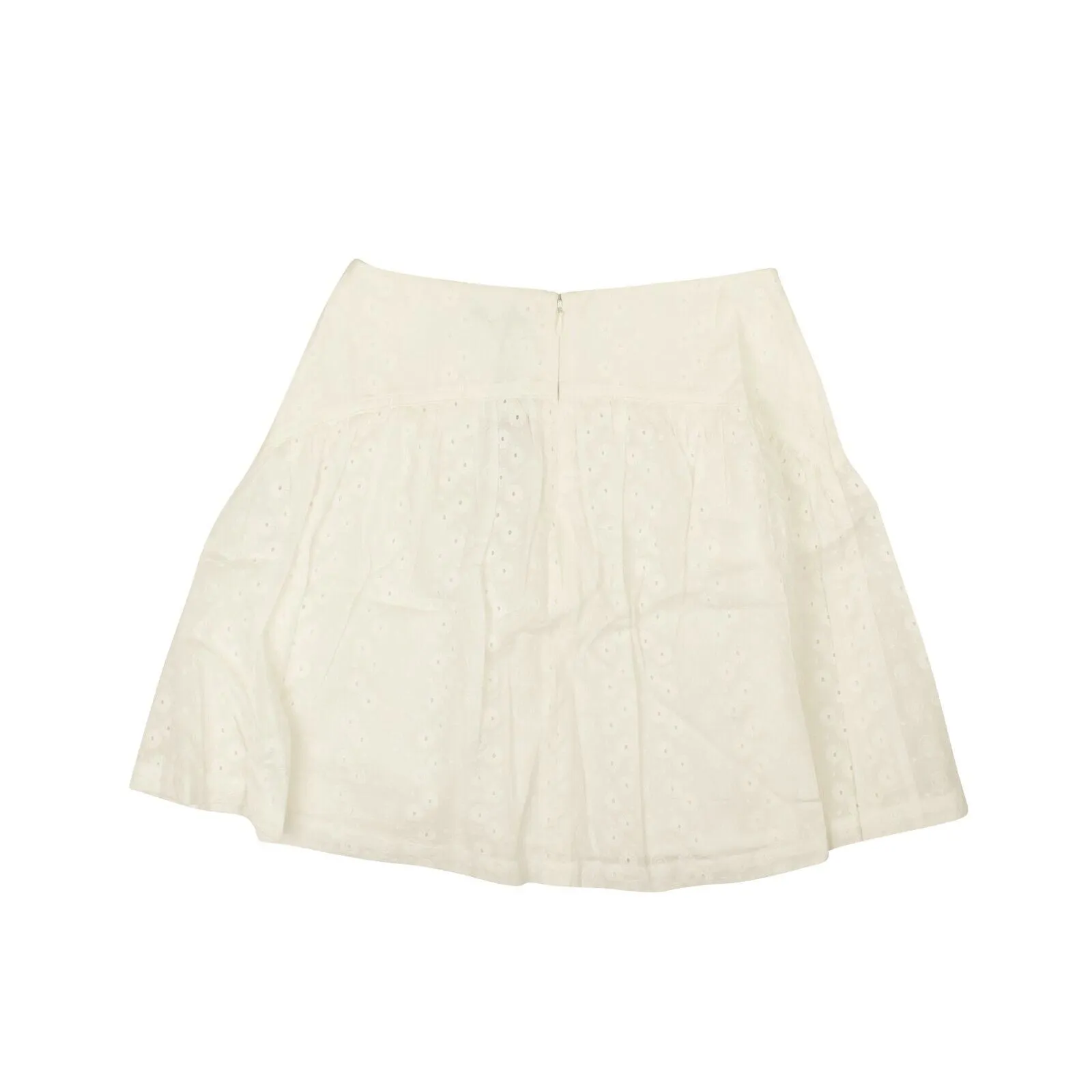 Optic White Cotton Eyelet Mini Skirt