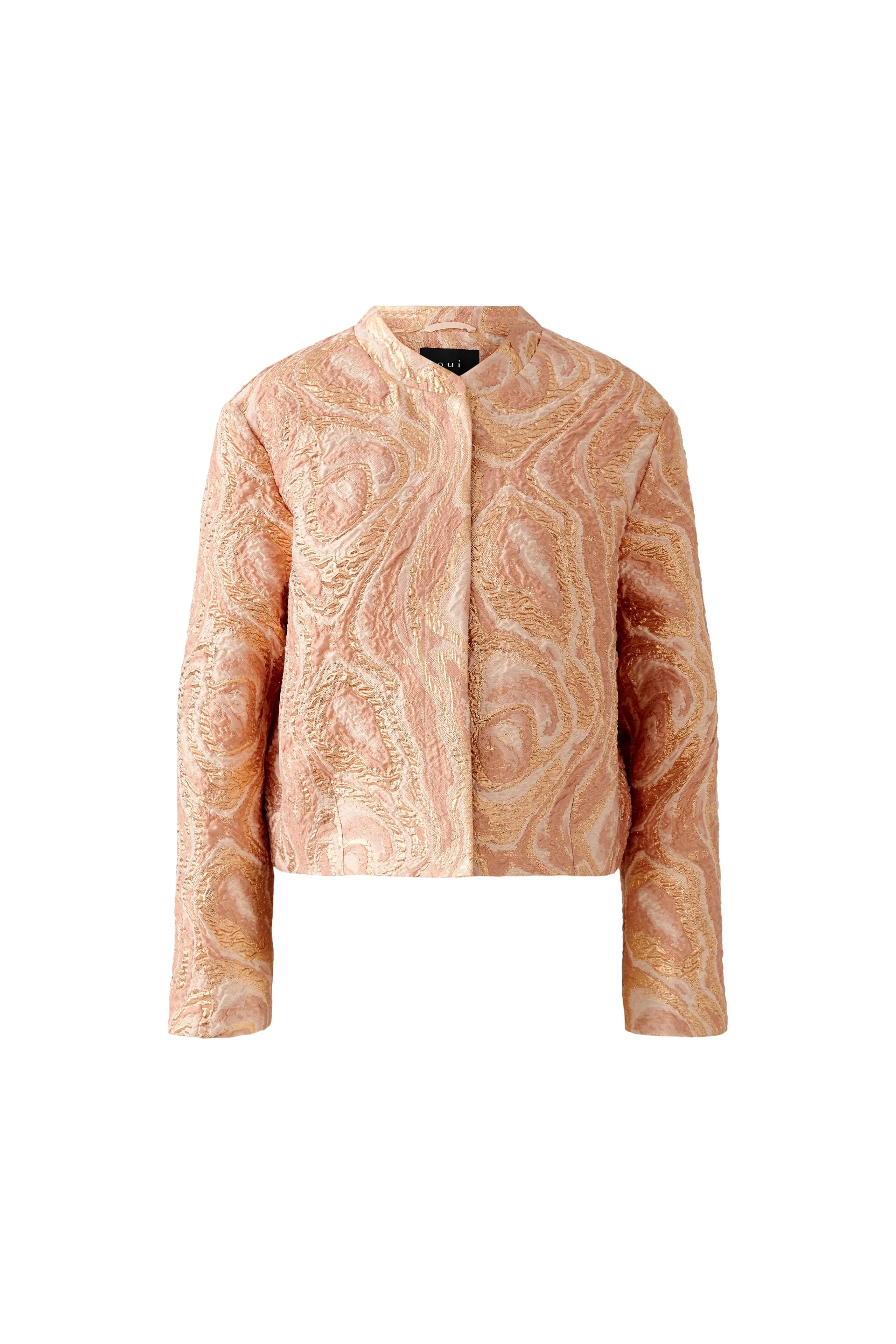 Oui Rose Cooper Brocade Jacket In Pink