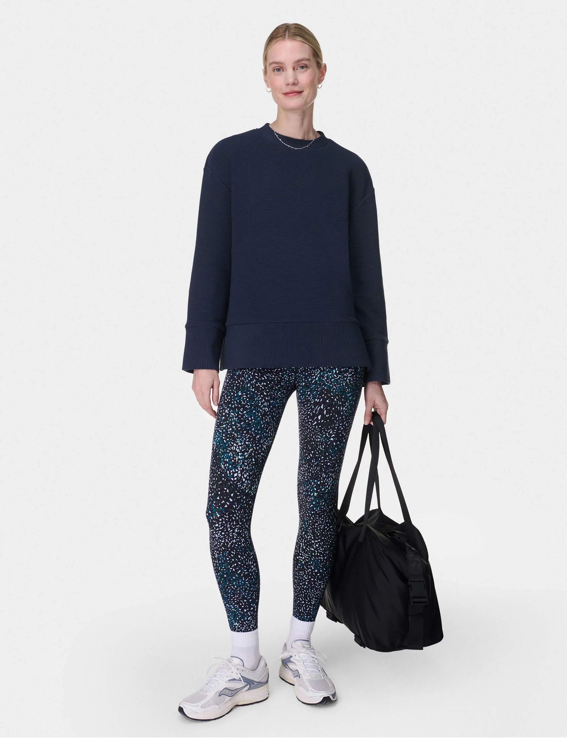Peaceful Ribbed Sweatshirt - Navy Blue