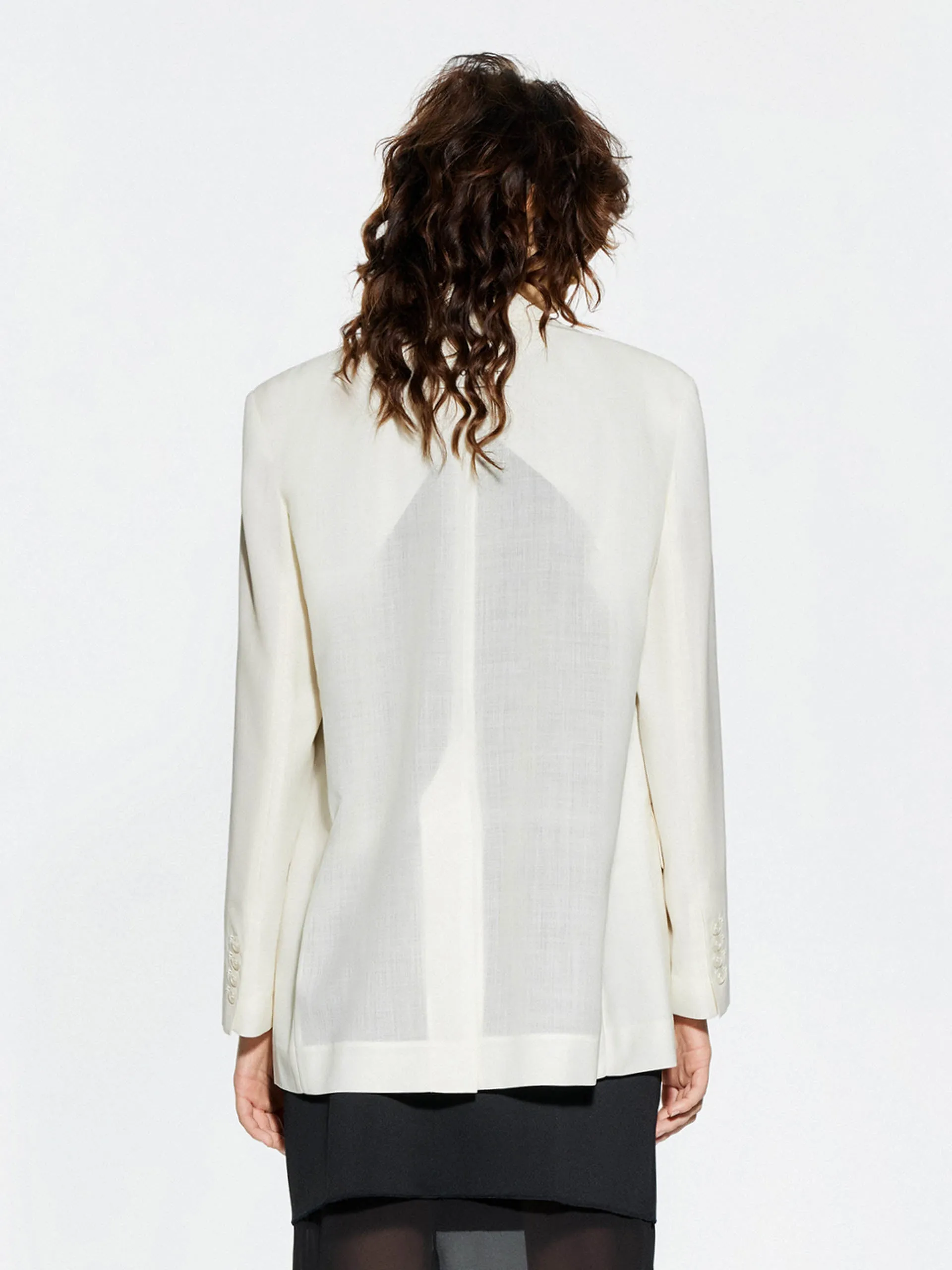 Peak Lapel Structured Blazer
