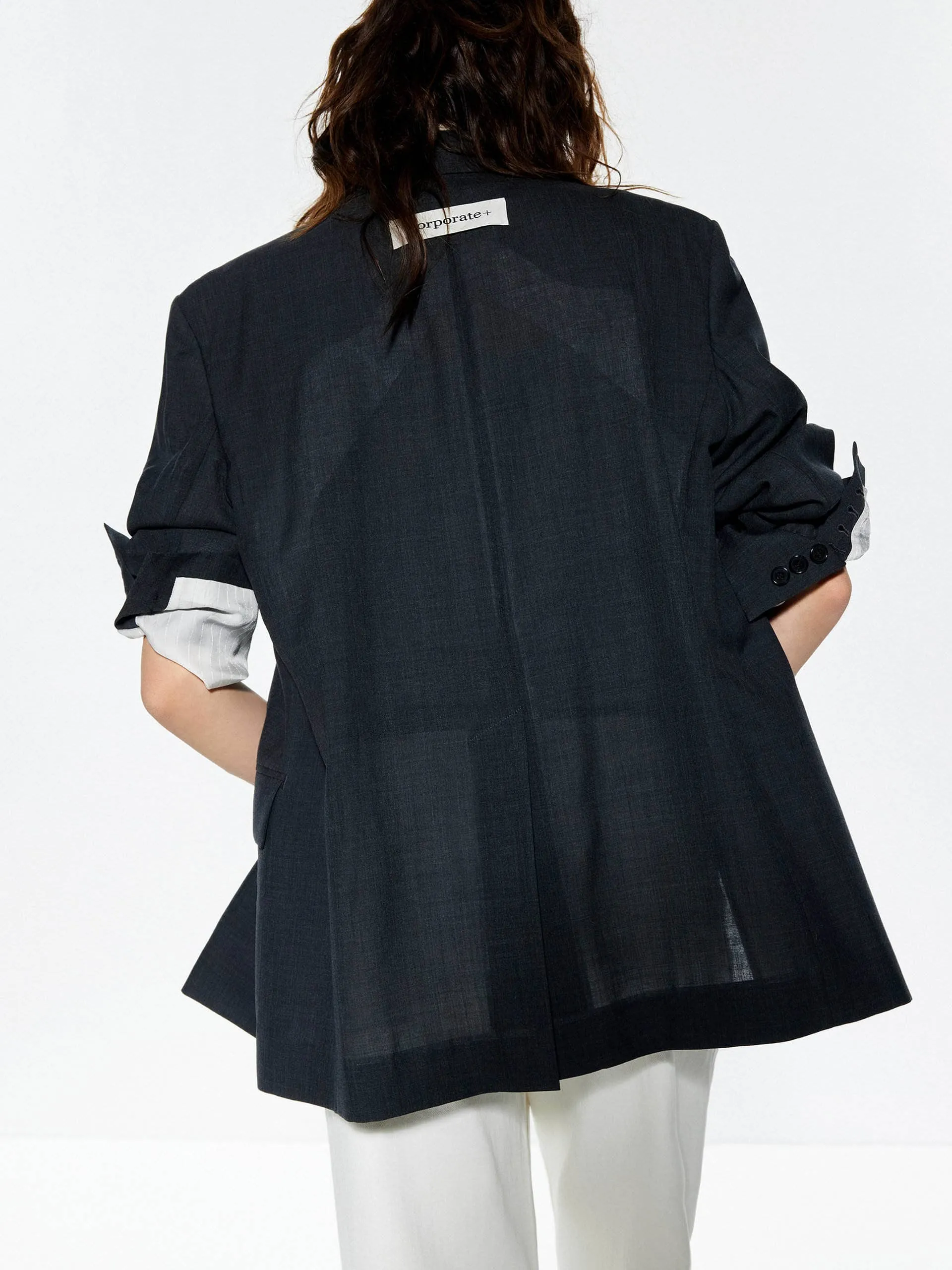 Peak Lapel Structured Blazer