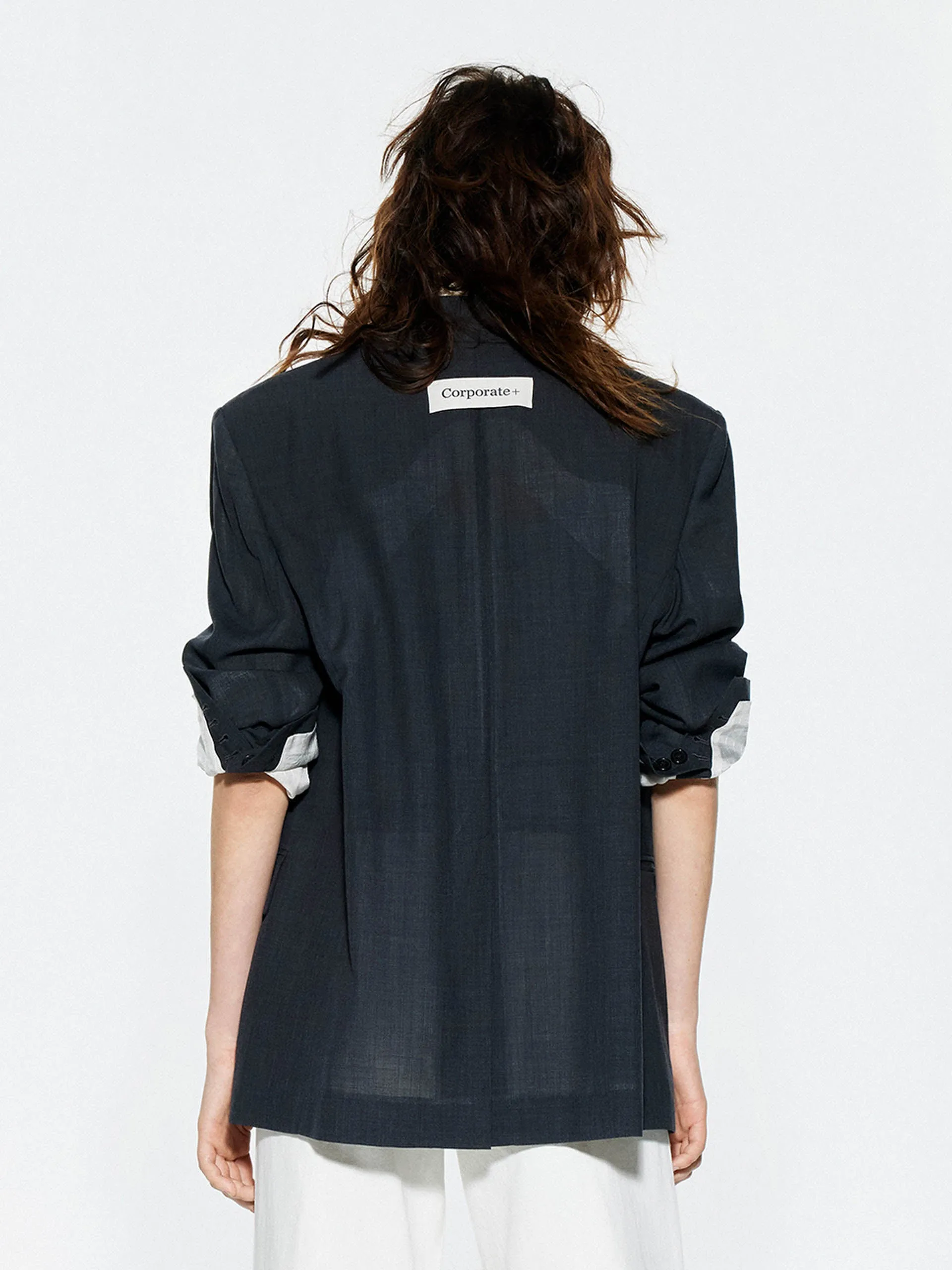 Peak Lapel Structured Blazer