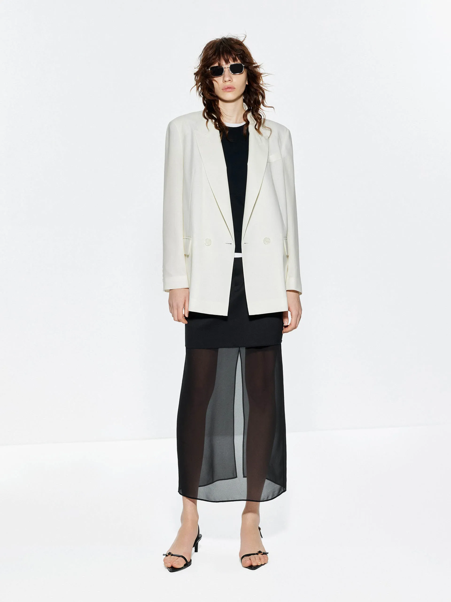 Peak Lapel Structured Blazer