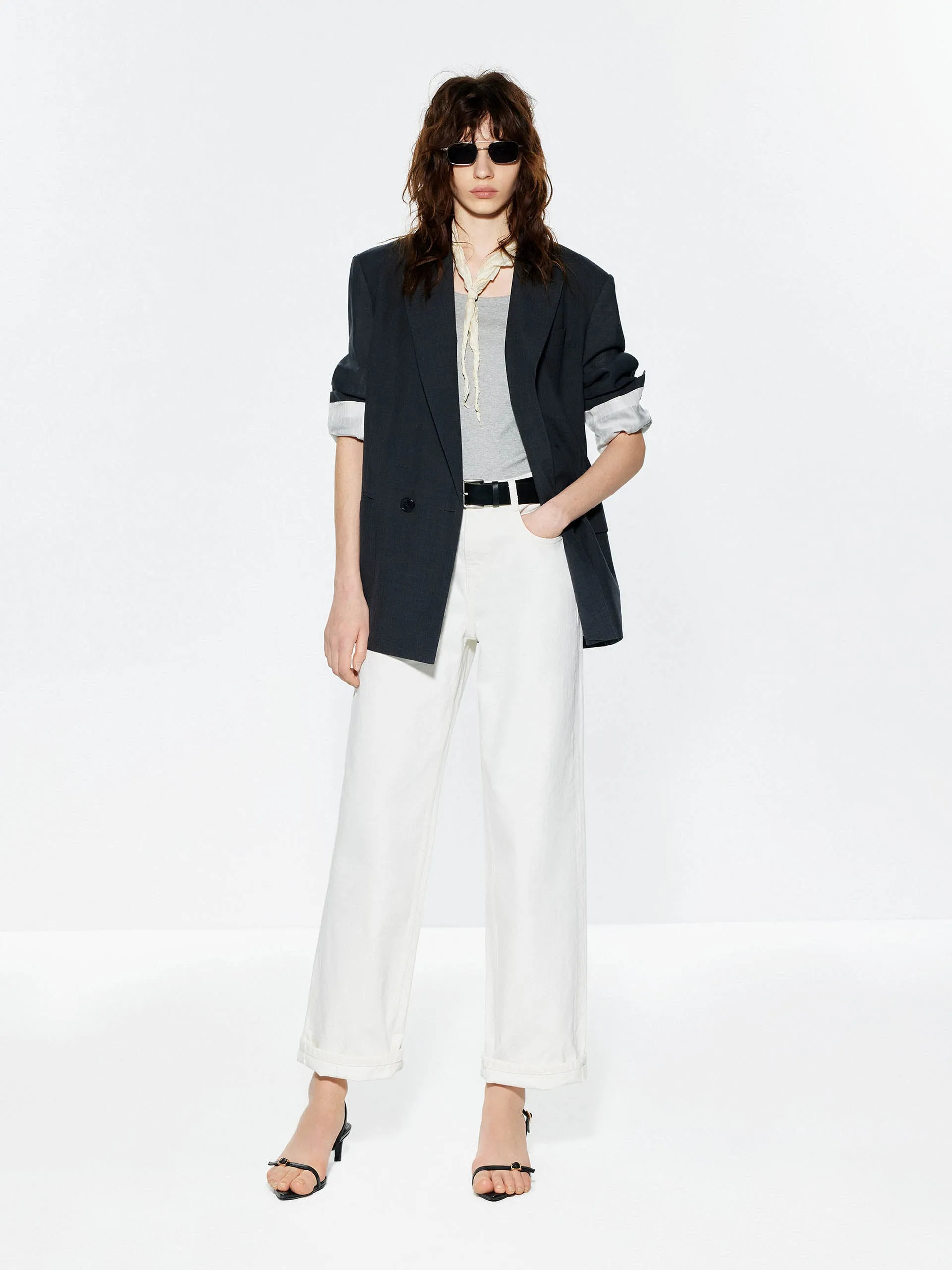 Peak Lapel Structured Blazer