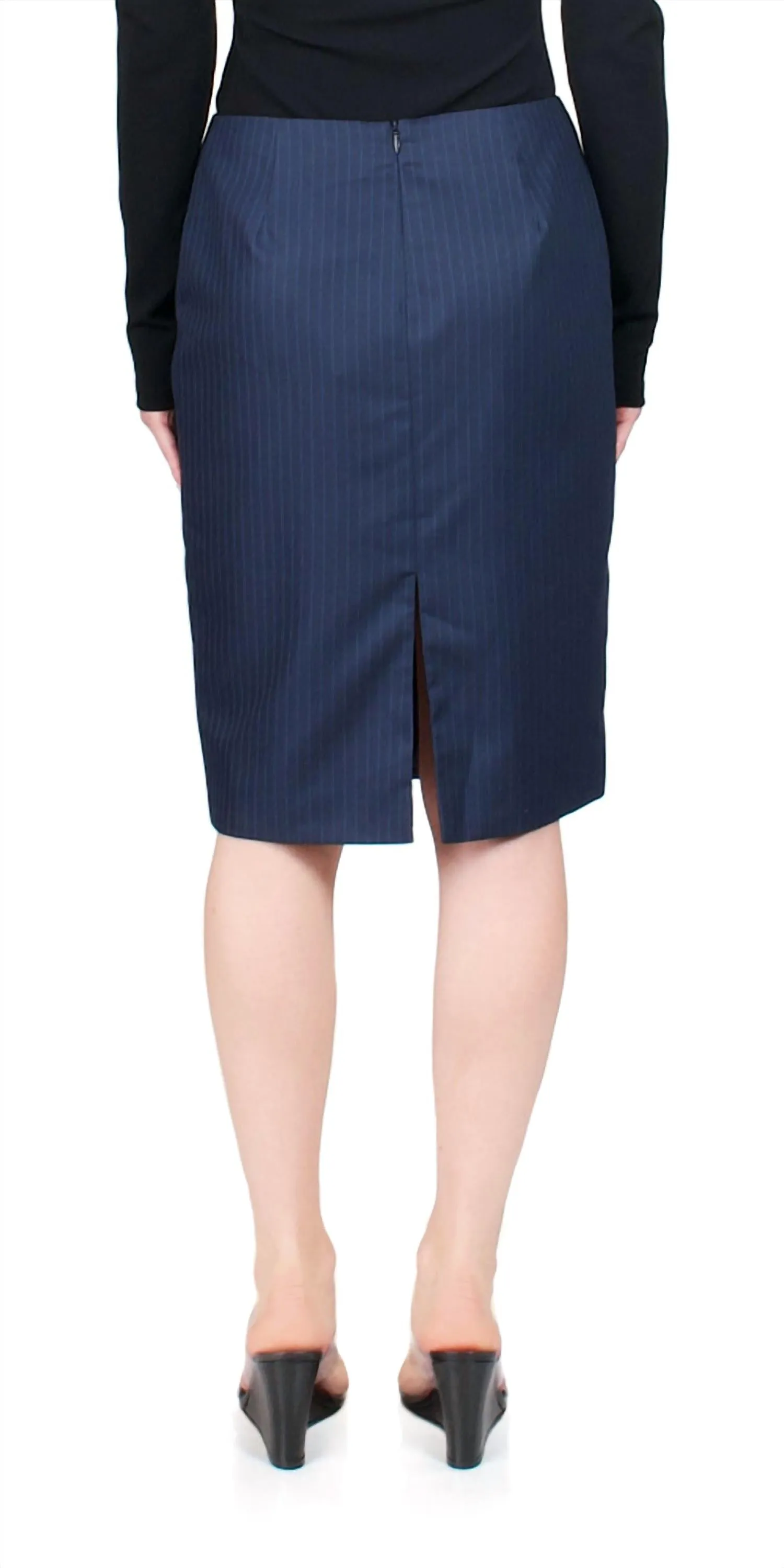 Pencil Cut Density Skirt In Royal Blue
