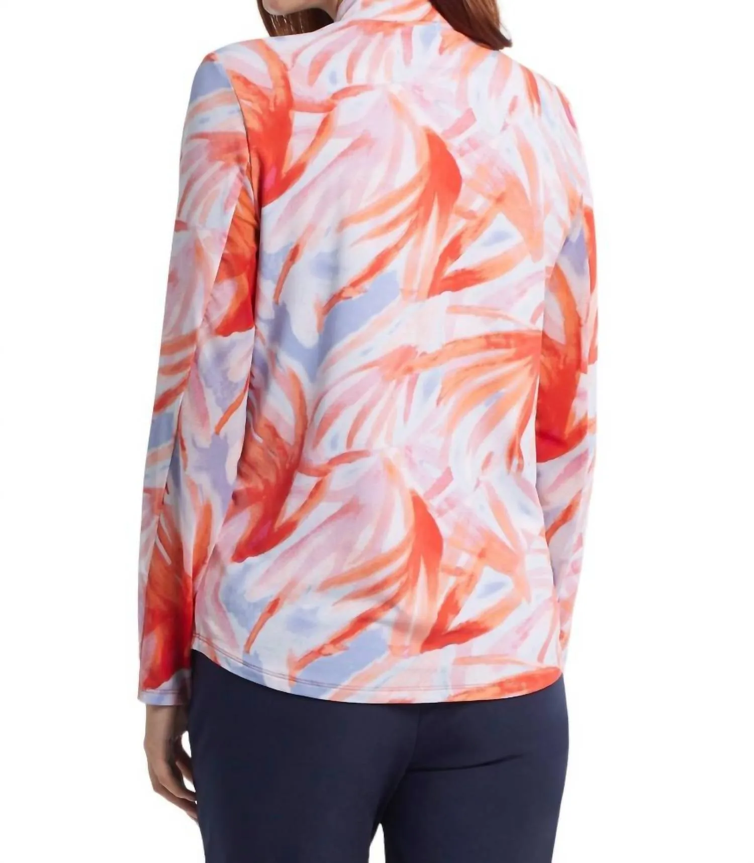Performance Mock Neck Long Sleeve Top In Orchid