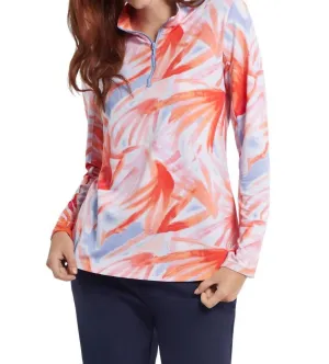 Performance Mock Neck Long Sleeve Top In Orchid