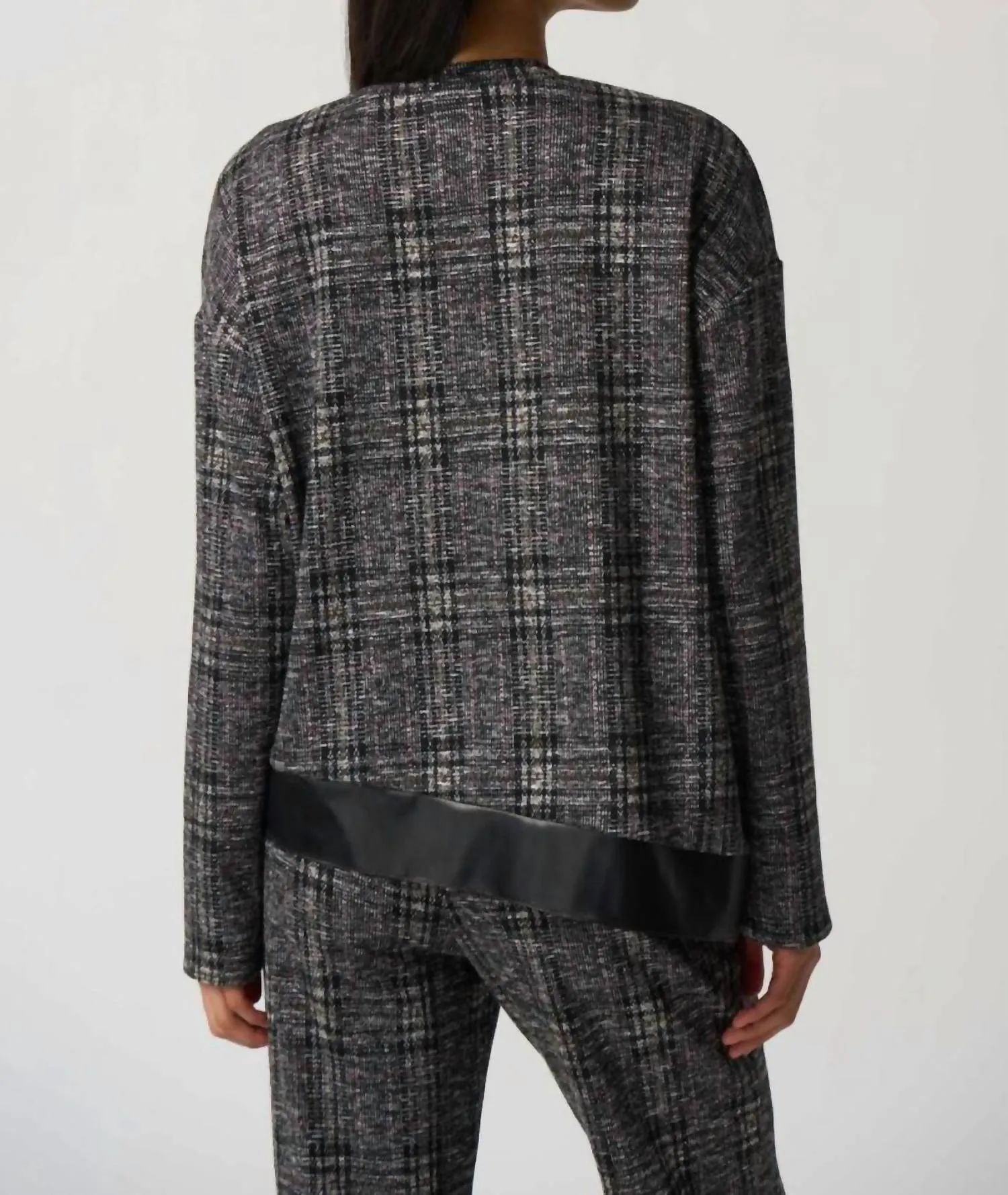 Plaid Long Sleeve Top In Black/multi