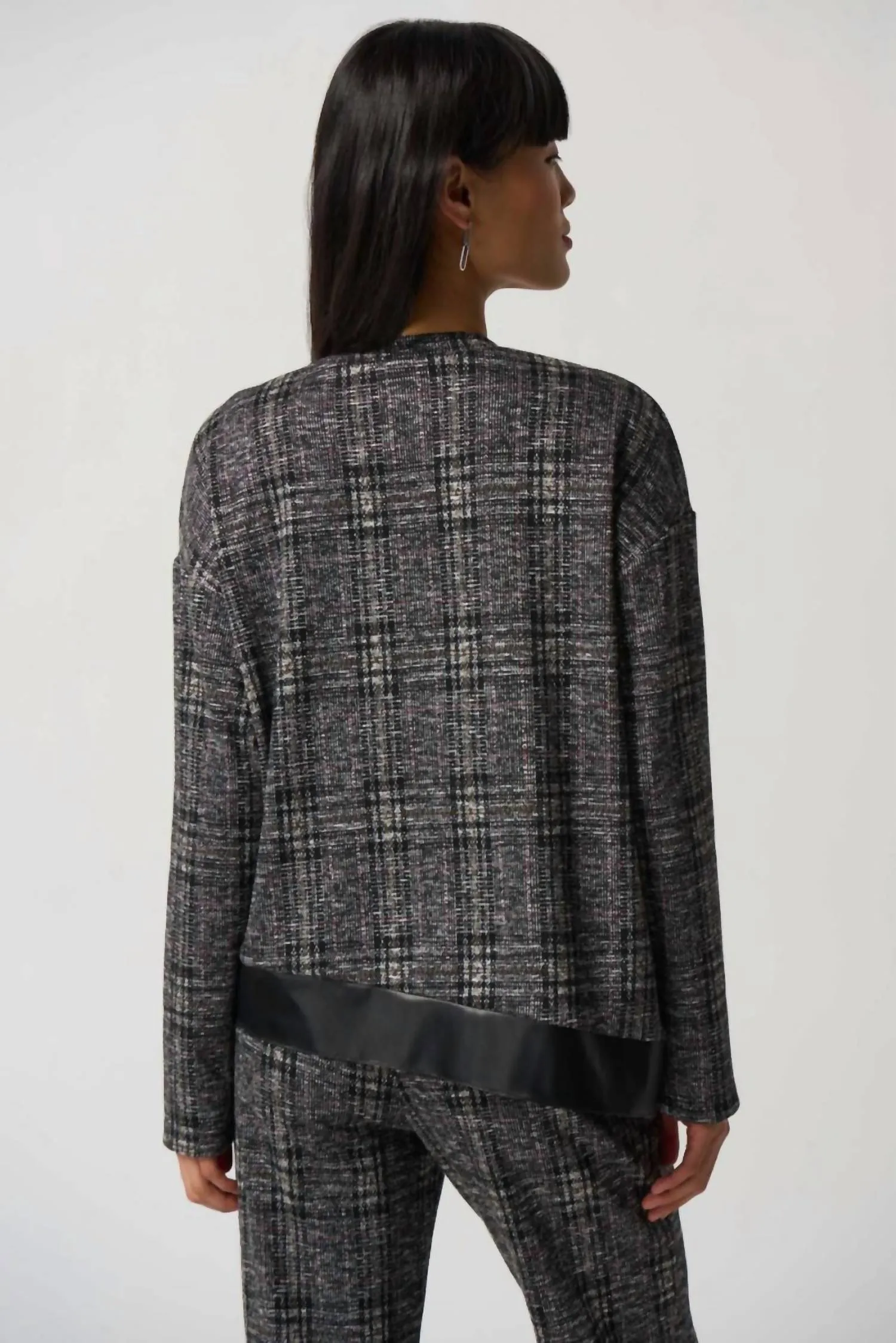 Plaid Long Sleeve Top In Black/multi