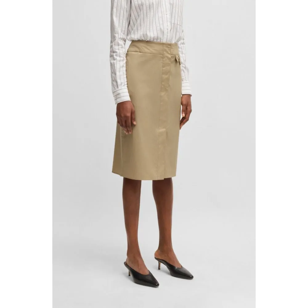 Pocket-detail skirt in stretch cotton