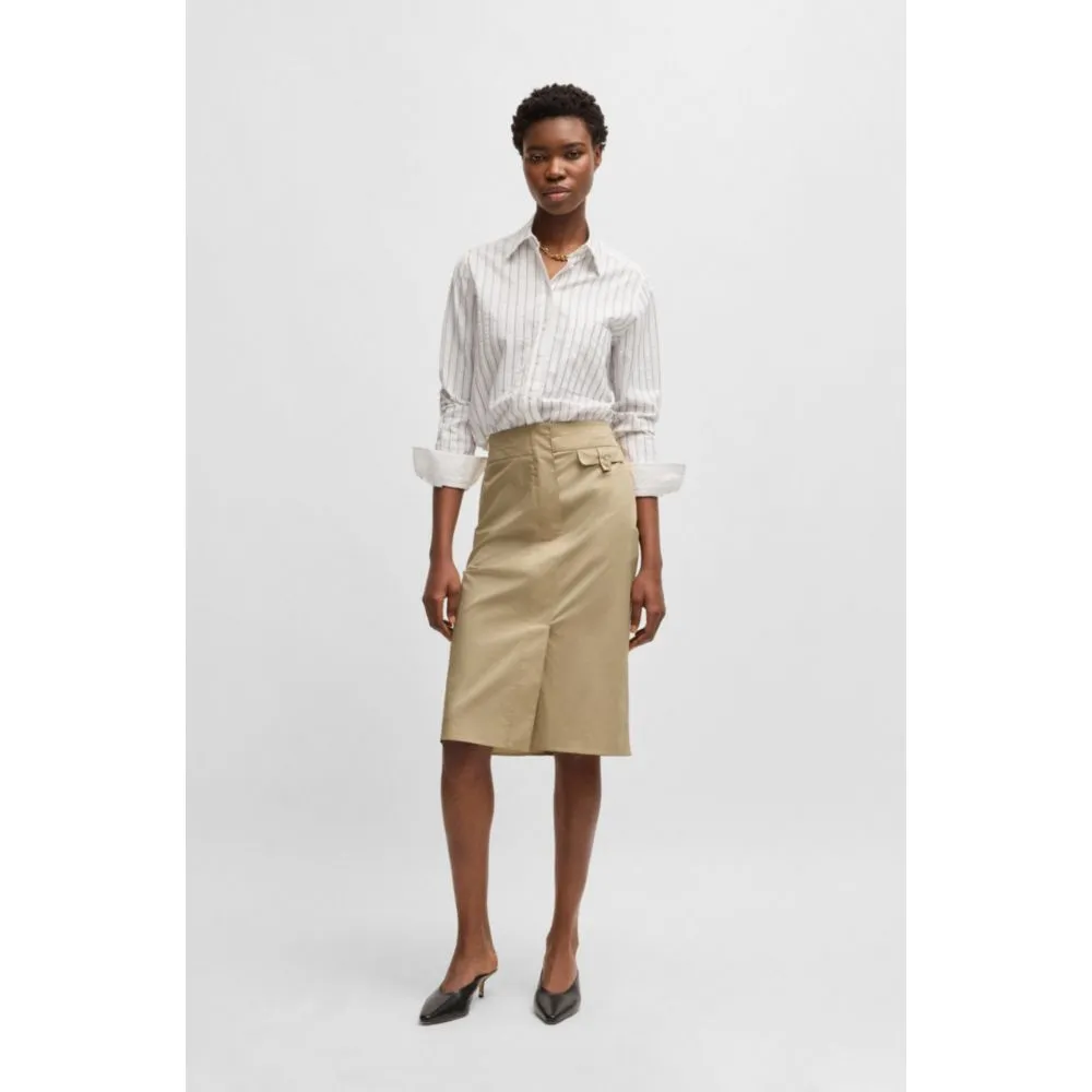 Pocket-detail skirt in stretch cotton