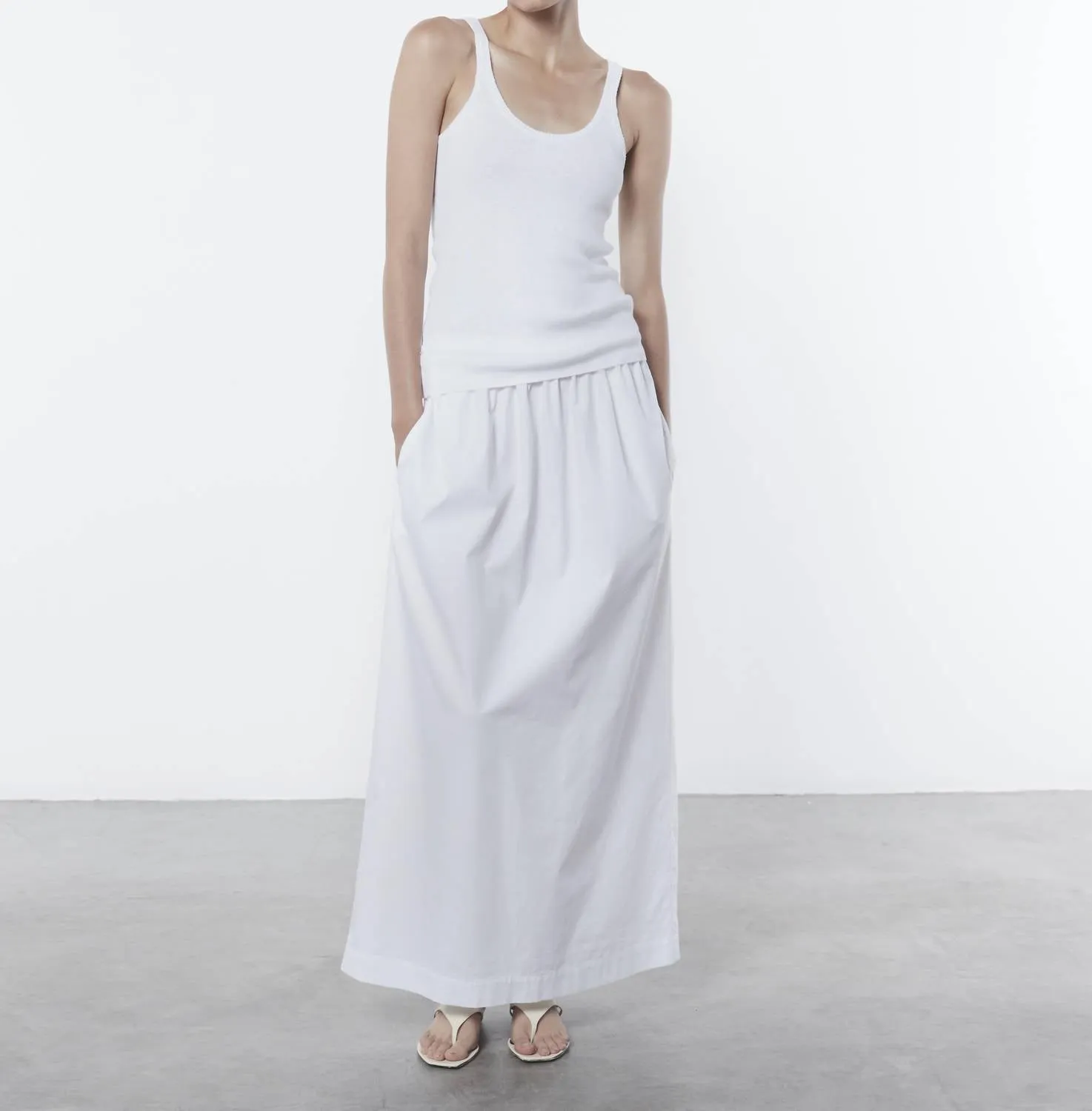 Poplin Resort Skirt In White