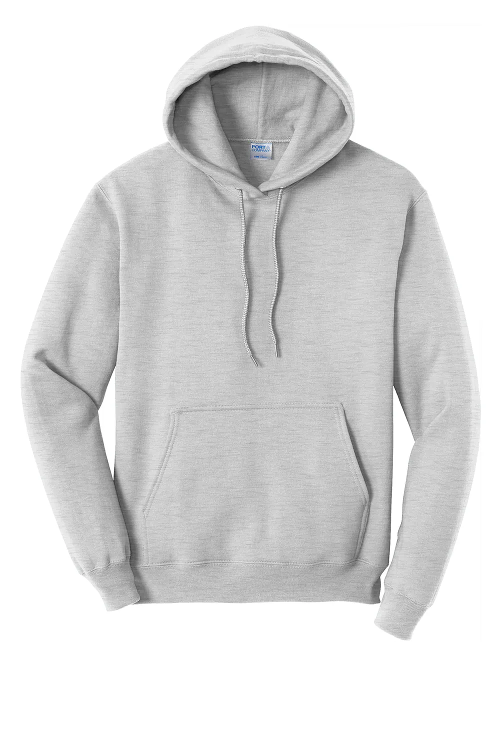 Port & Company Mens Core Pill Resistant Fleece Hooded Sweatshirt Hoodie w/ Pouch Pocket - Ash Grey