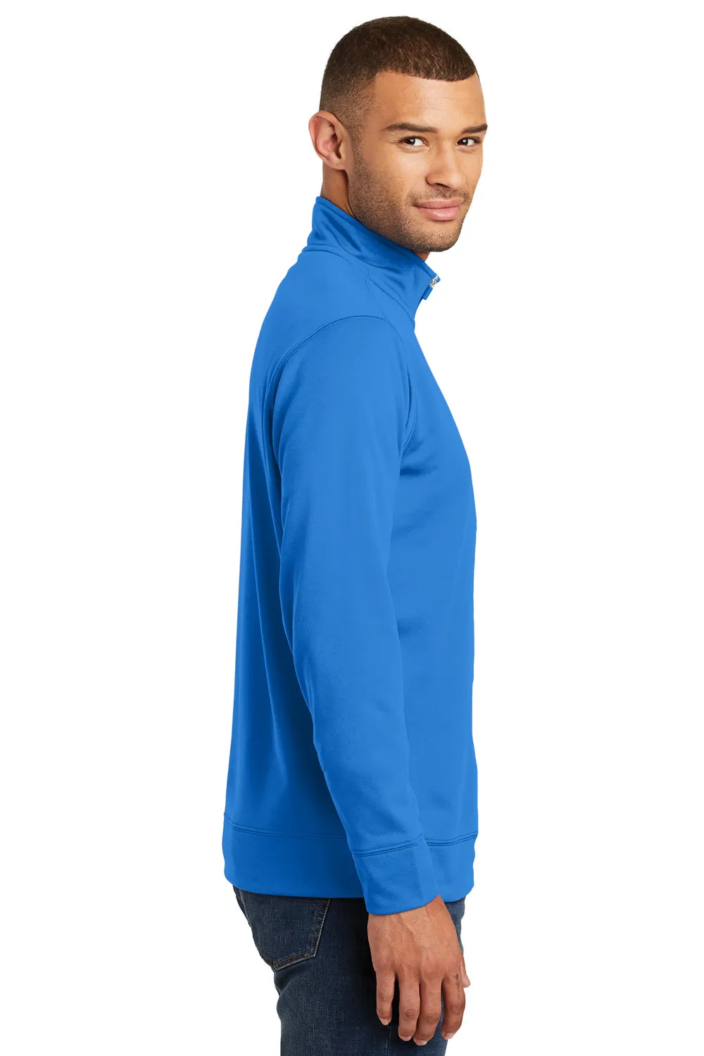 Port & Company Mens Dry Zone Performance Moisture Wicking Fleece 1/4 Zip Sweatshirt - Royal Blue
