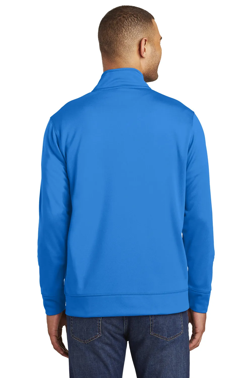 Port & Company Mens Dry Zone Performance Moisture Wicking Fleece 1/4 Zip Sweatshirt - Royal Blue