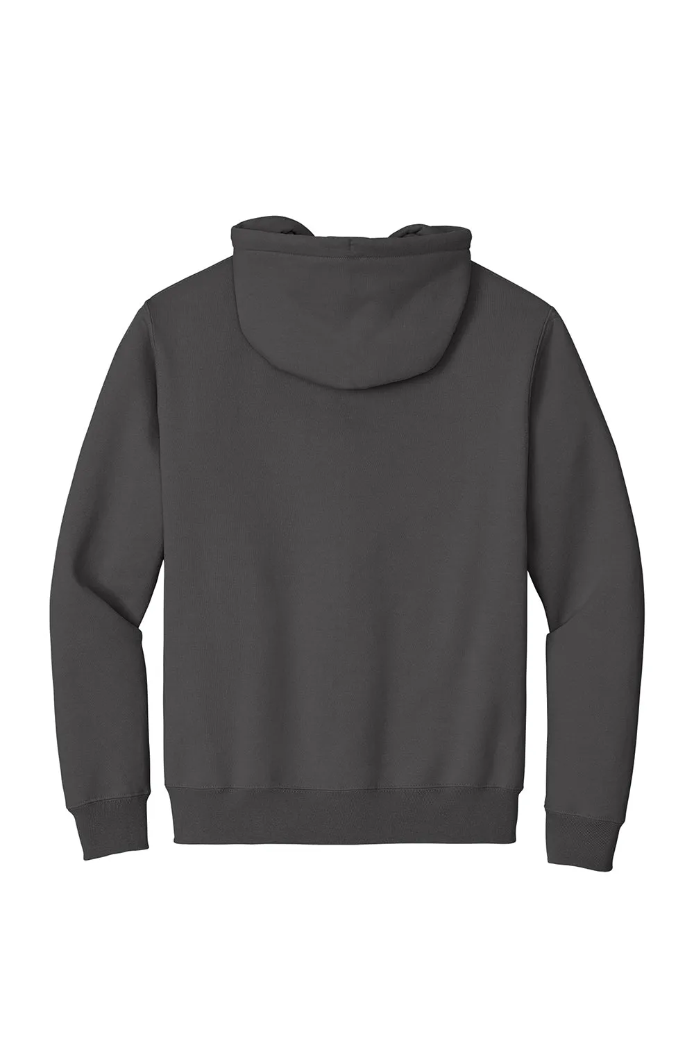 Port & Company Mens Essential Pill Resistant Fleece Full Zip Hooded Sweatshirt Hoodie w/ Pockets - Charcoal Grey