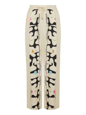 Printed Wide-Leg Pants