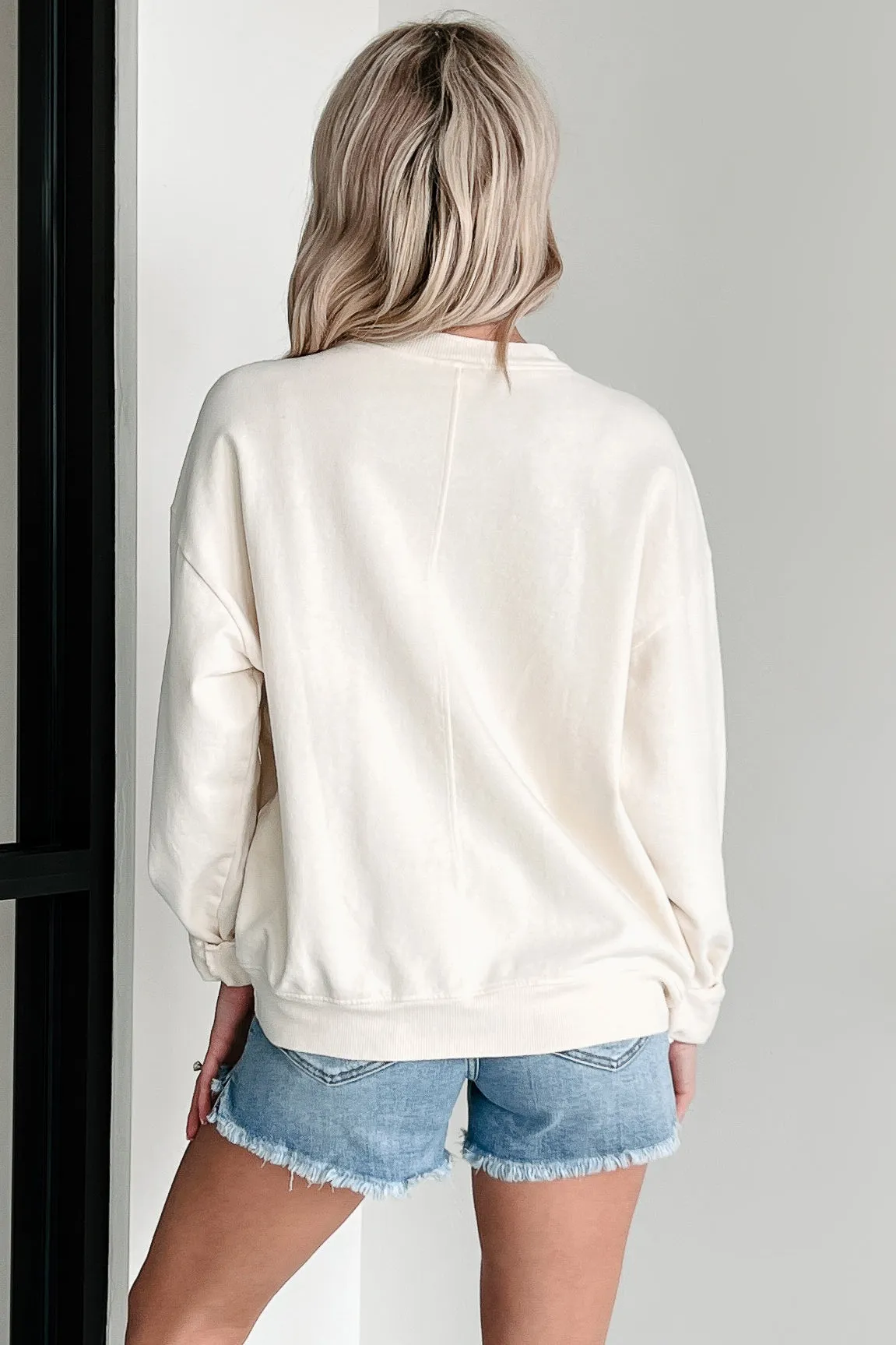 "Tequila" Graphic Print Sweatshirt (Cream)