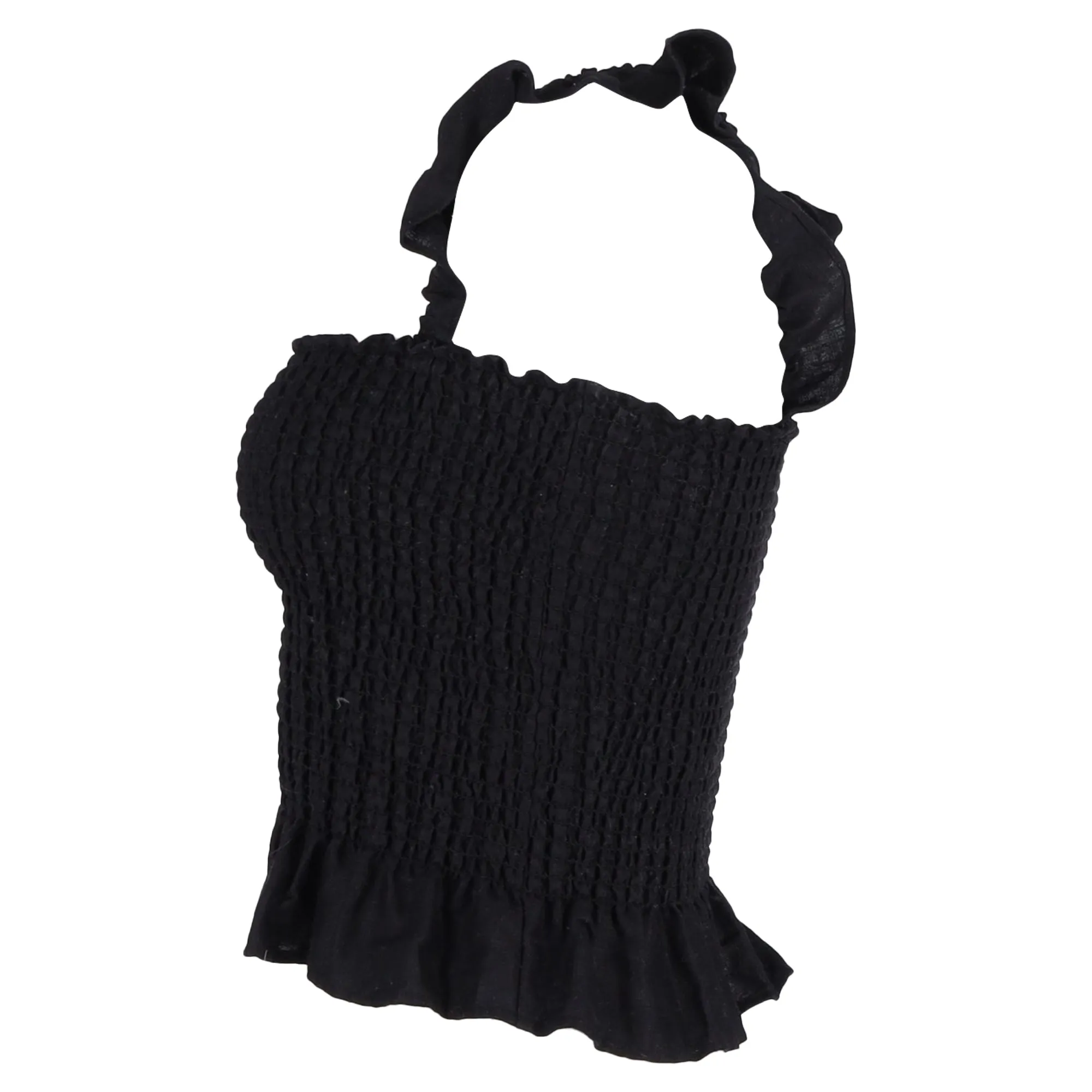 Reformation Junebug Ruffle Sleeveless Top In Black Linen