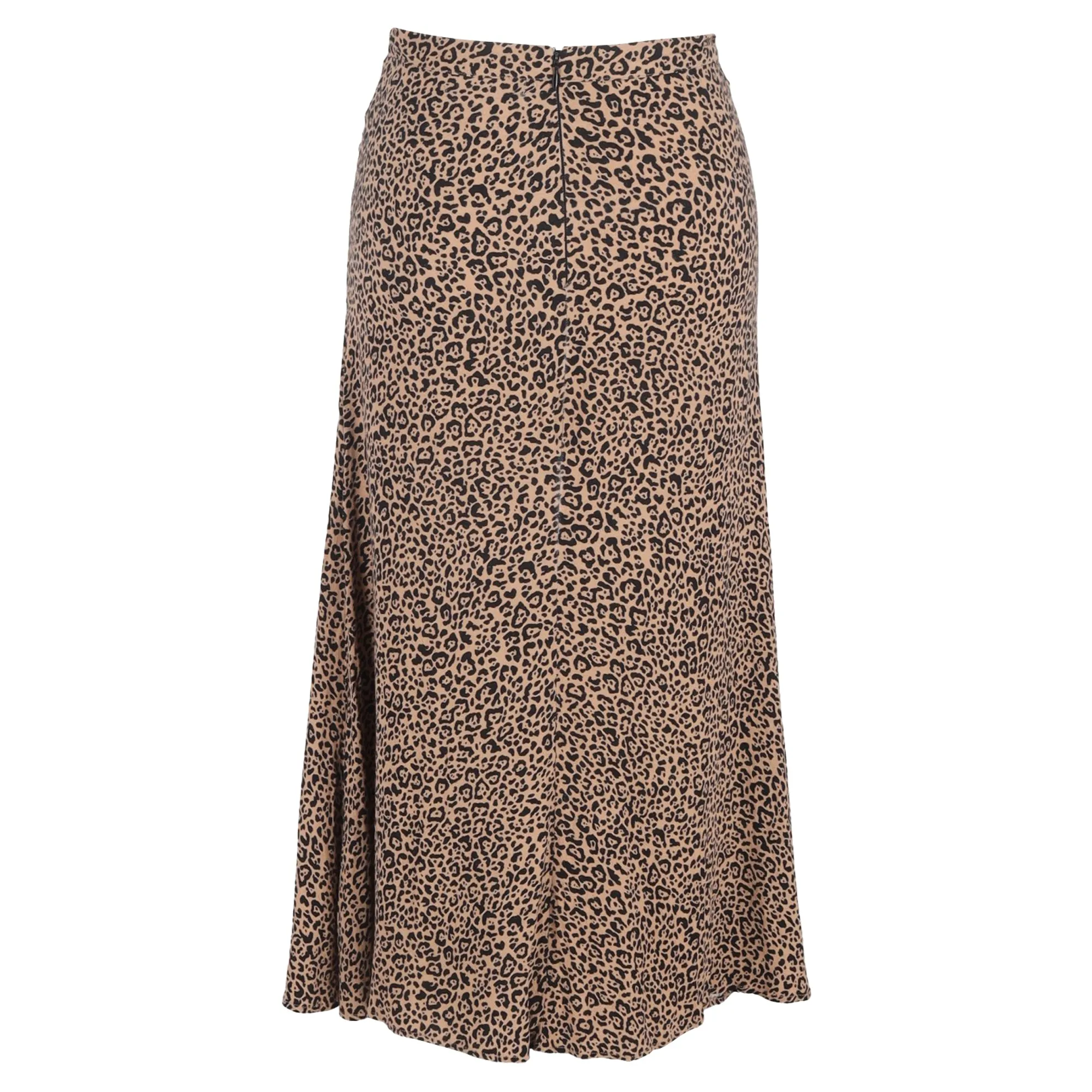 Reformation Leopard Print Midi Skirt in Brown Viscose