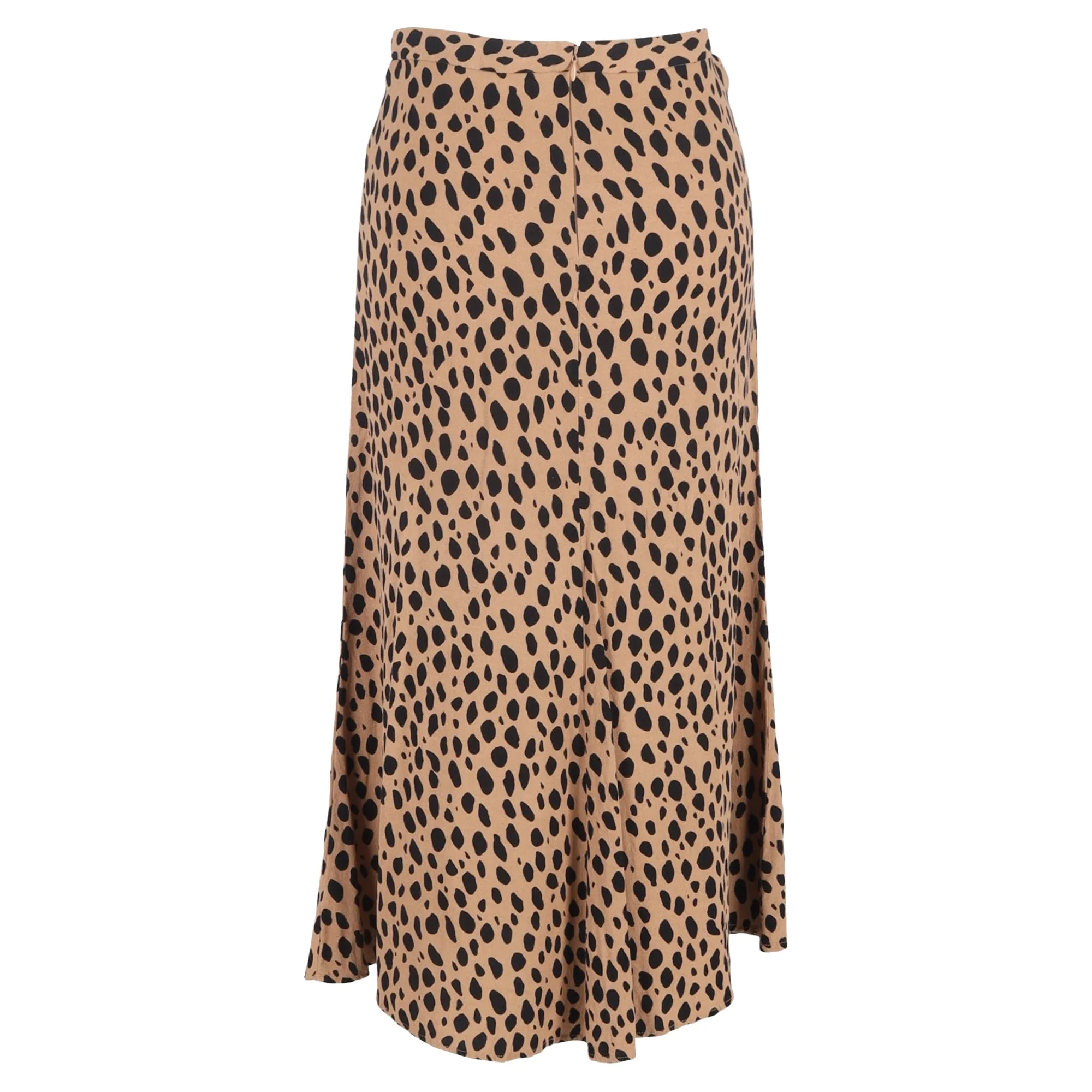 Reformation Leopard Print Midi Skirt in Brown Viscose