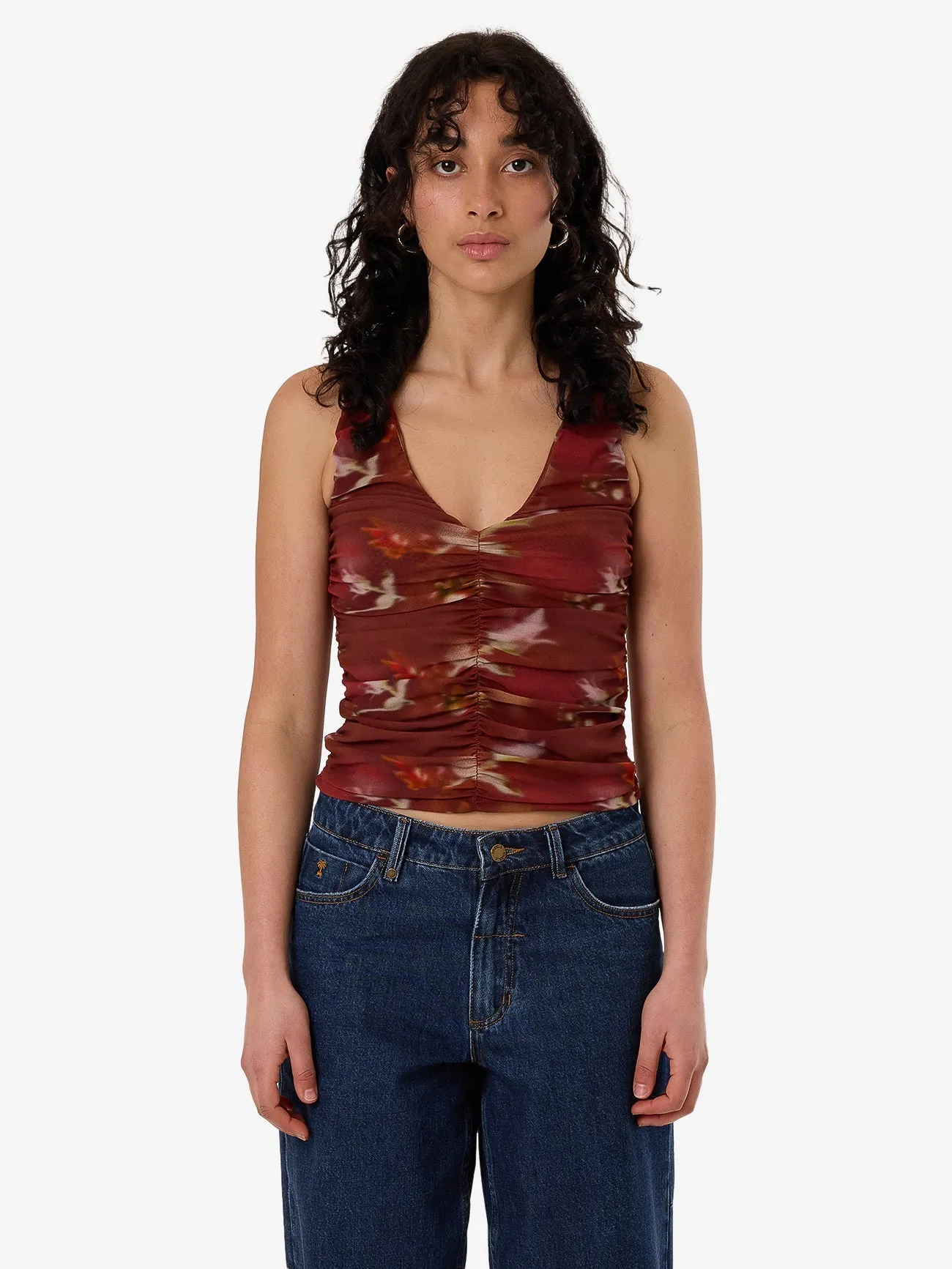 Rhapsody Floral Top - Cabernet