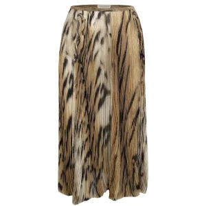 Roberto Cavalli chiffon-tulle leopard printed pleated skirt-'00s