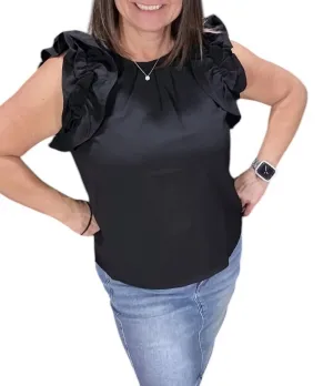 Ruffle Top In Black